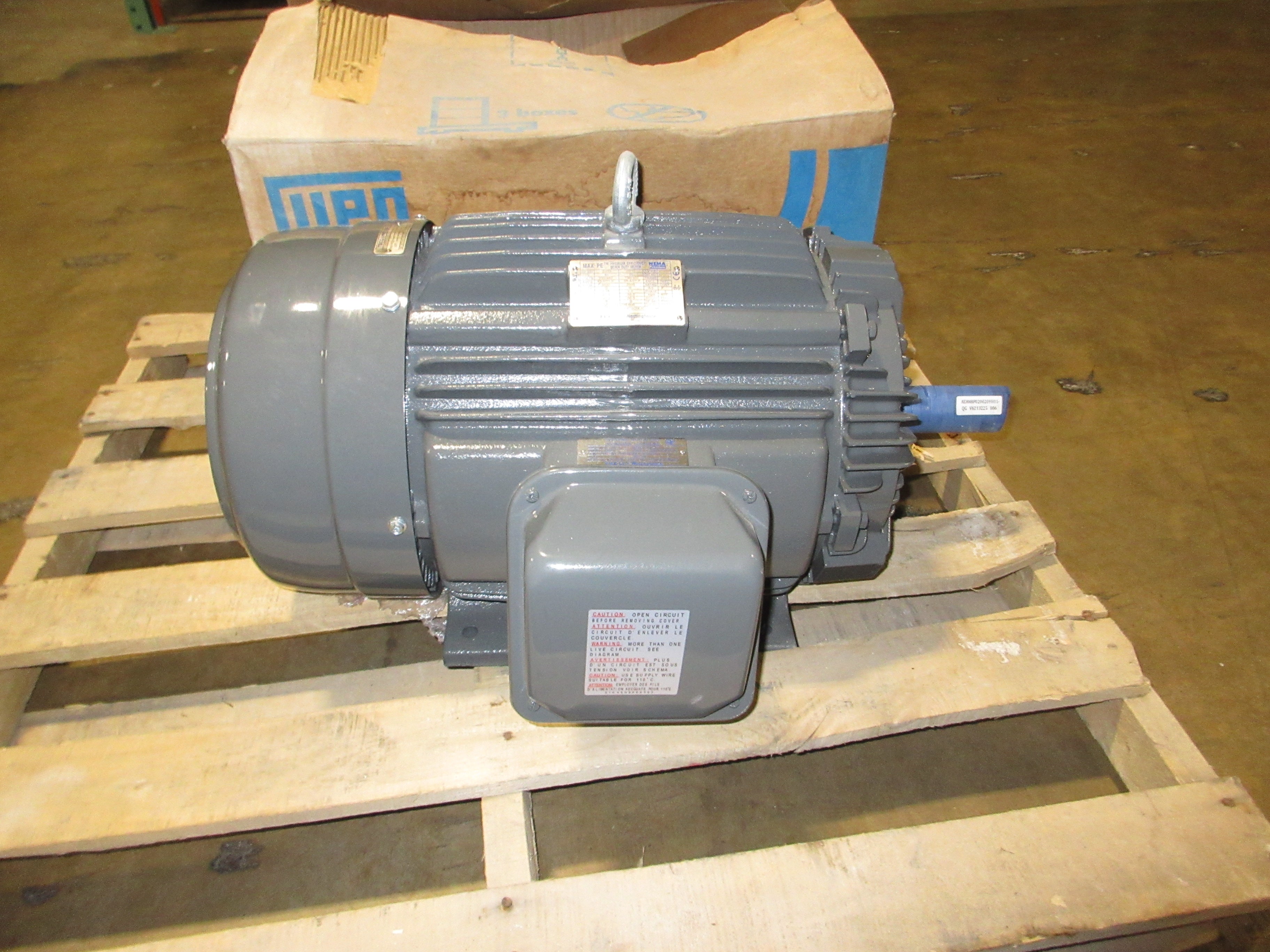 Teco Motor NP0202 20HP 3600RPM 230/460V 43.8/21.9A 3Ph 60Hz New Surplus
