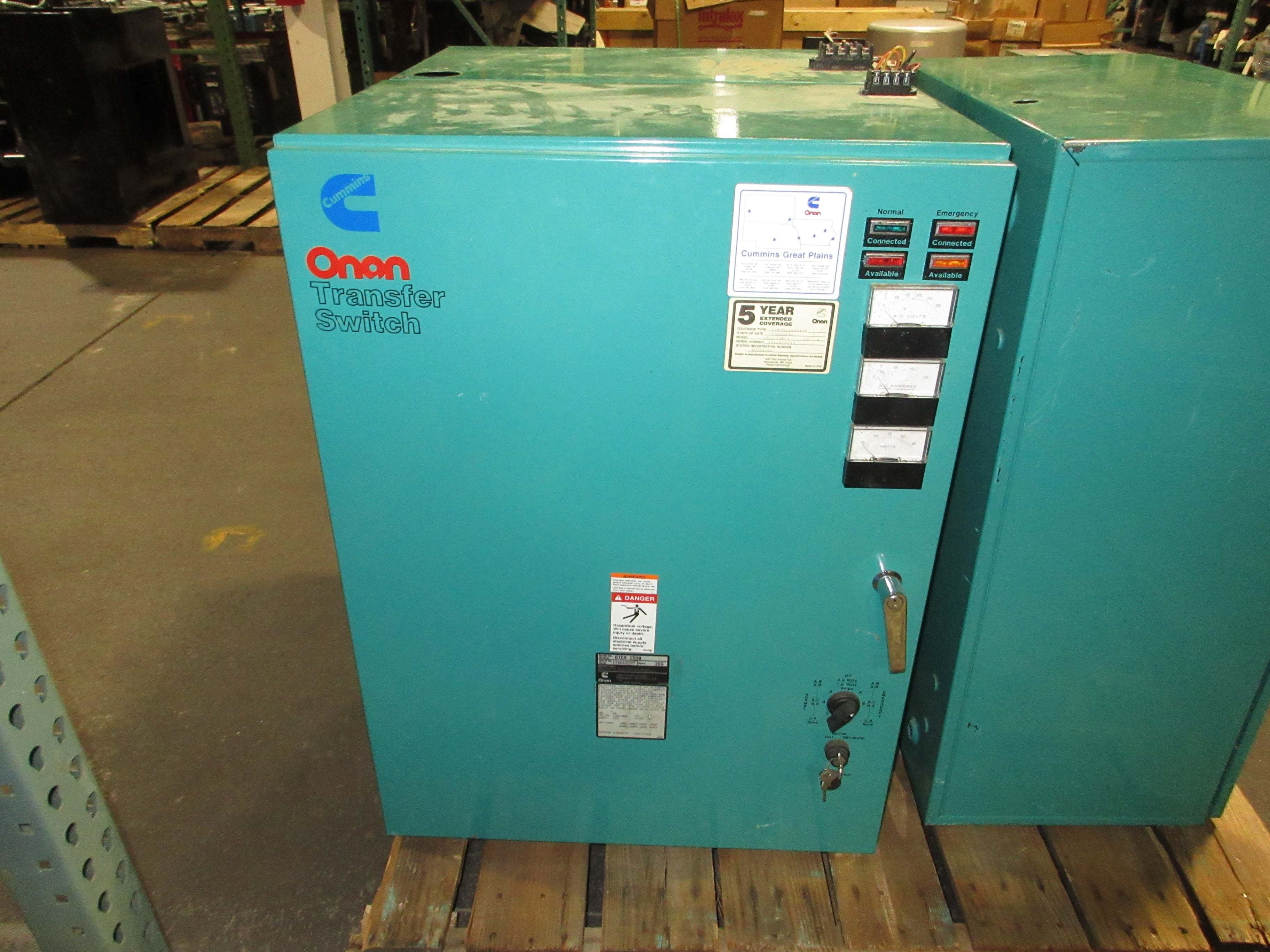 Cummins Onan Automatic Transfer Switch OTCU 1508 150A 120/208V 1Ph 60Hz 4W Used