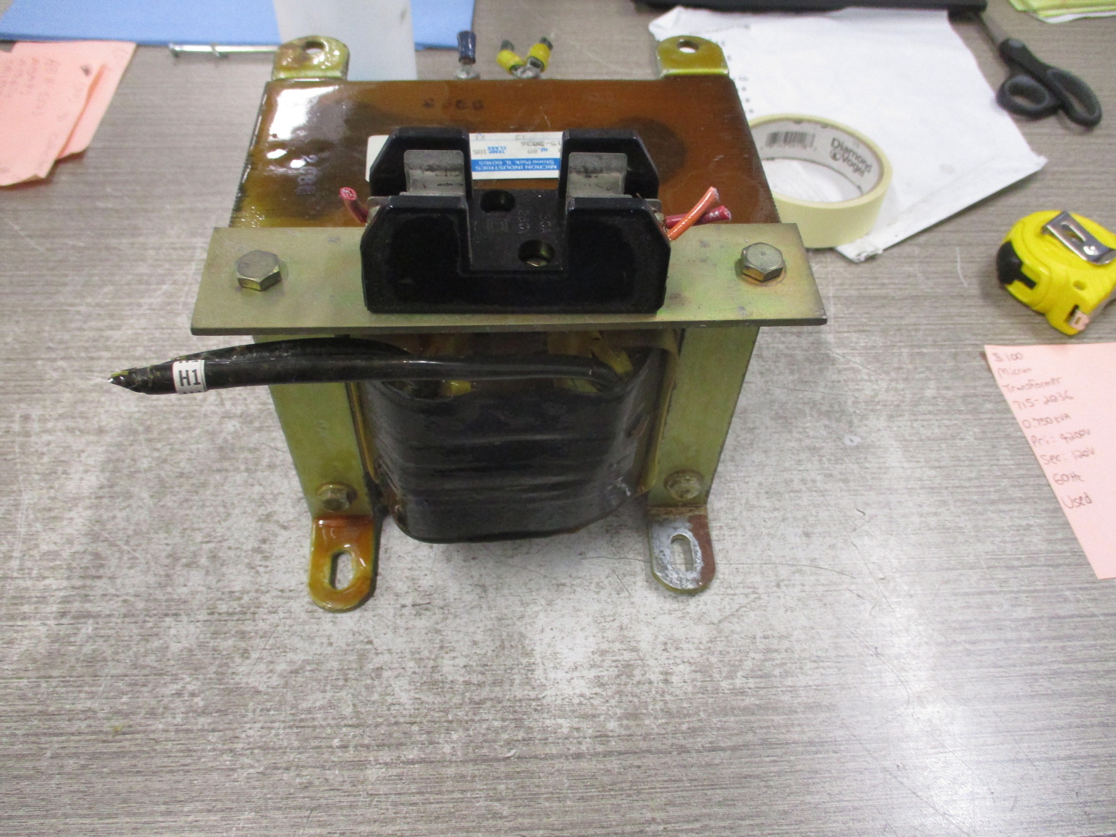 Micron Transformer 715-2036 0.750KVA Pri: 4200V Sec: 120V 60Hz Used