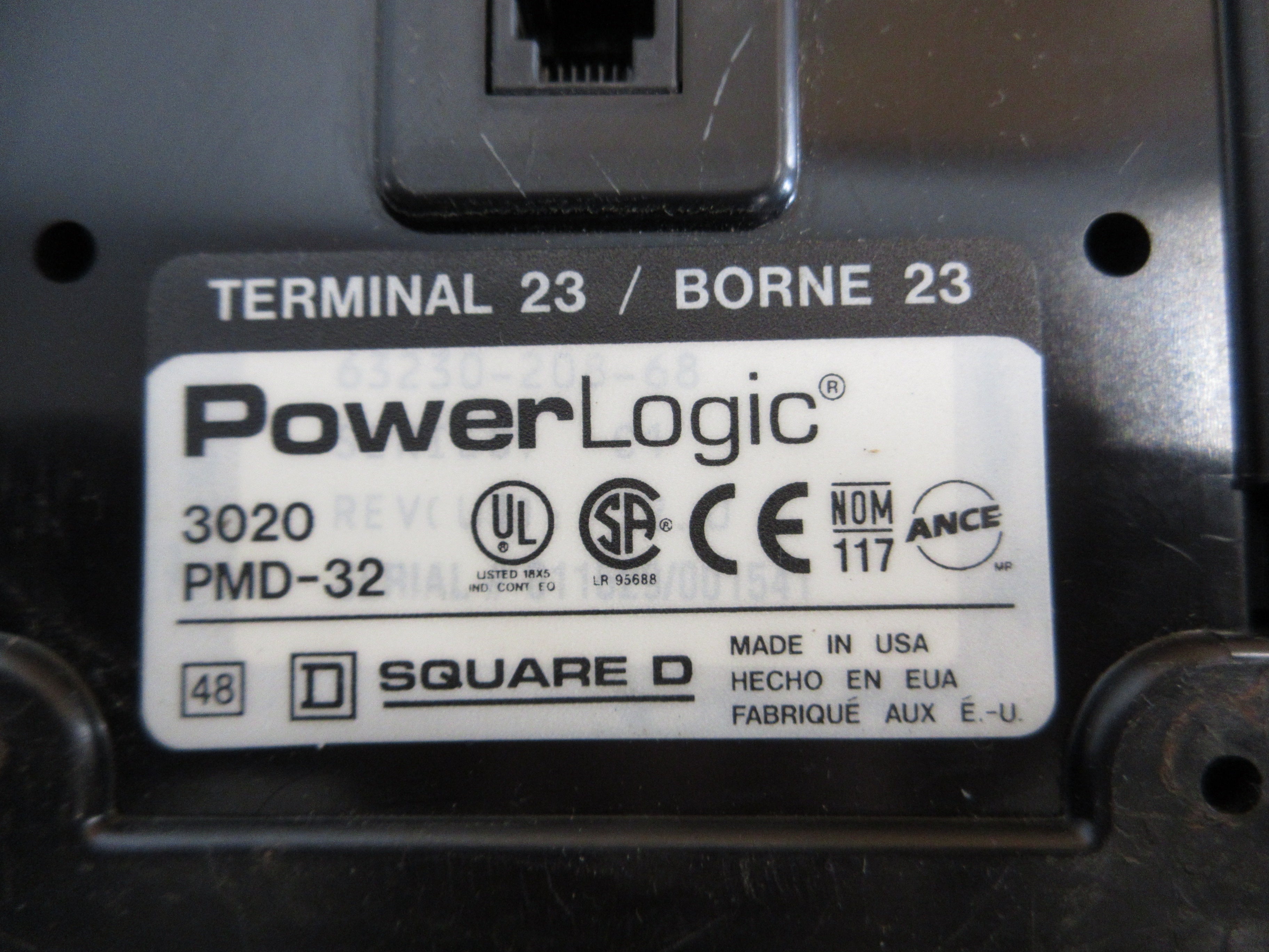 Square D PowerLogic Power Meter Display 3020 PMD32 Used