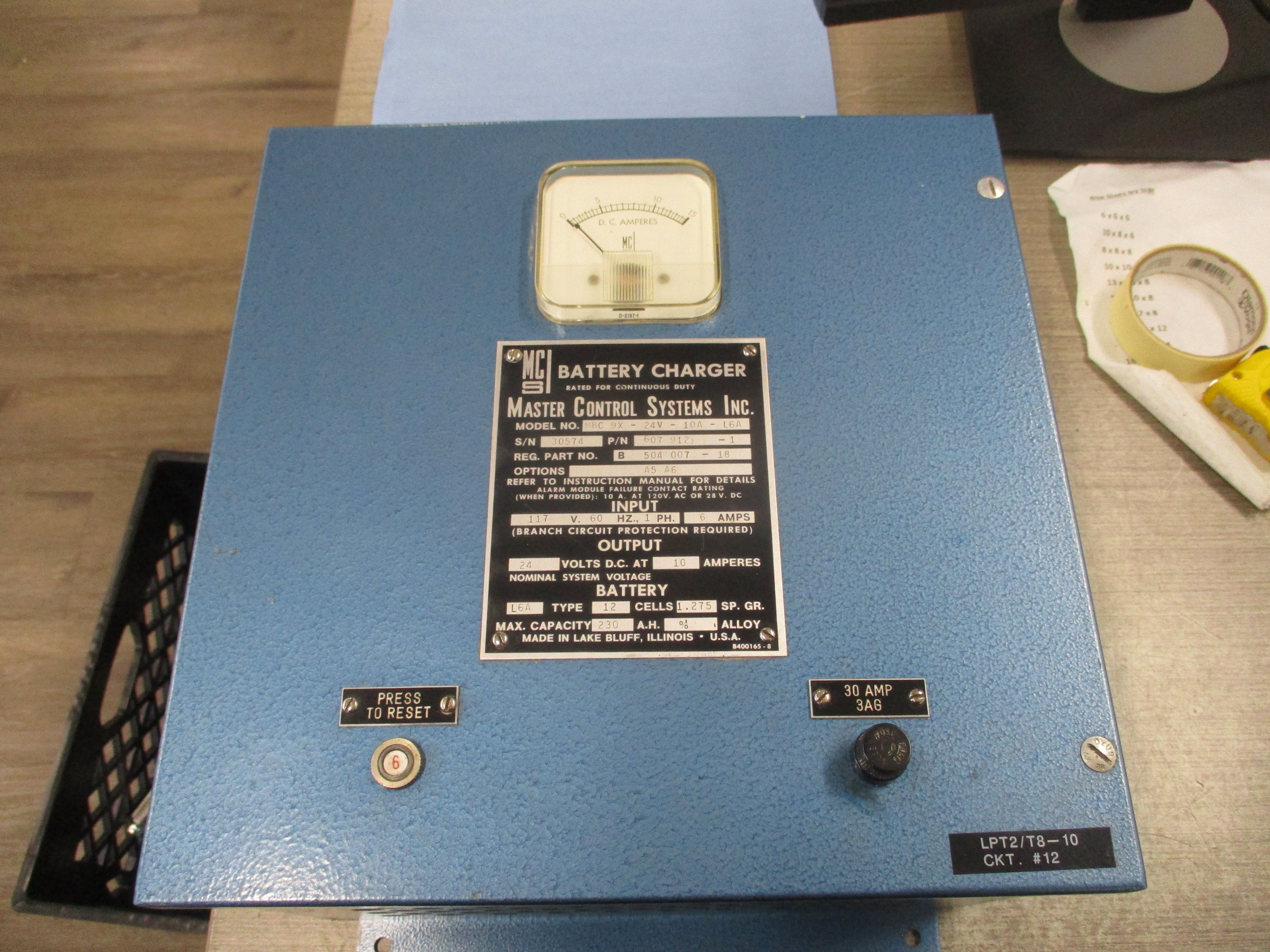 MCS Battery Charger 607 912-1 Model #: MBC 9X-24V-10A-L6A 230AH