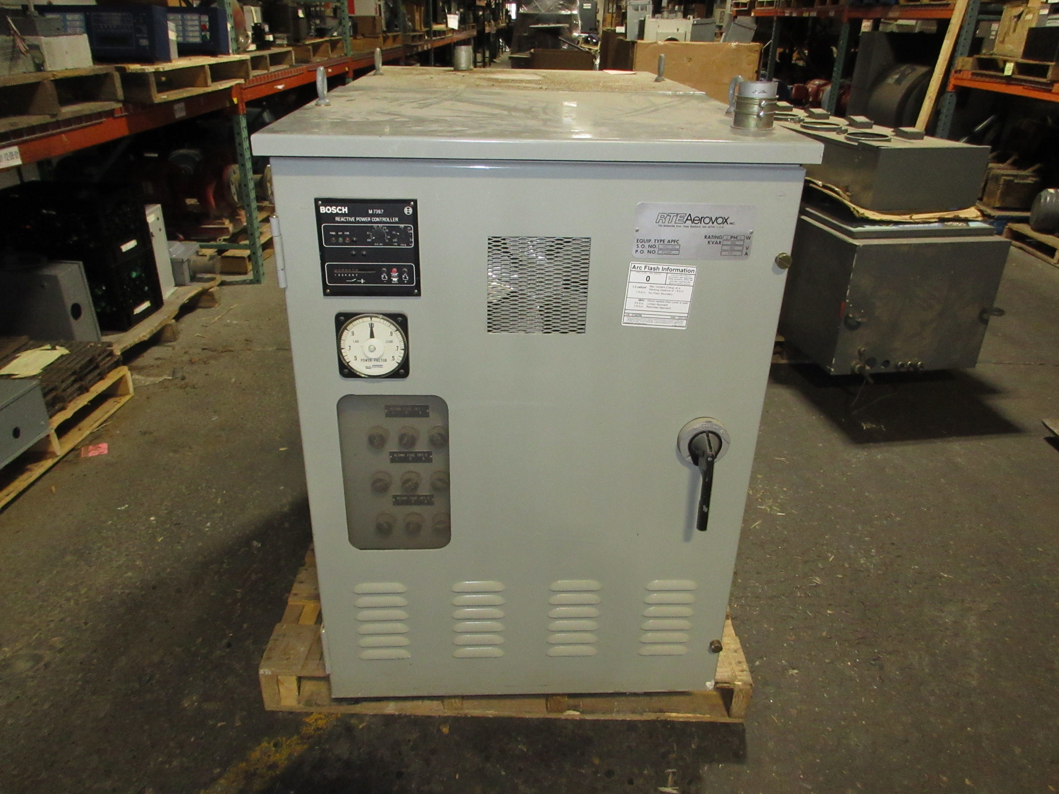 RTE Aerovox Capacitor APFC 100kVAR 480V 175A 3Ph 3W Bosh M739.7 Controller Used