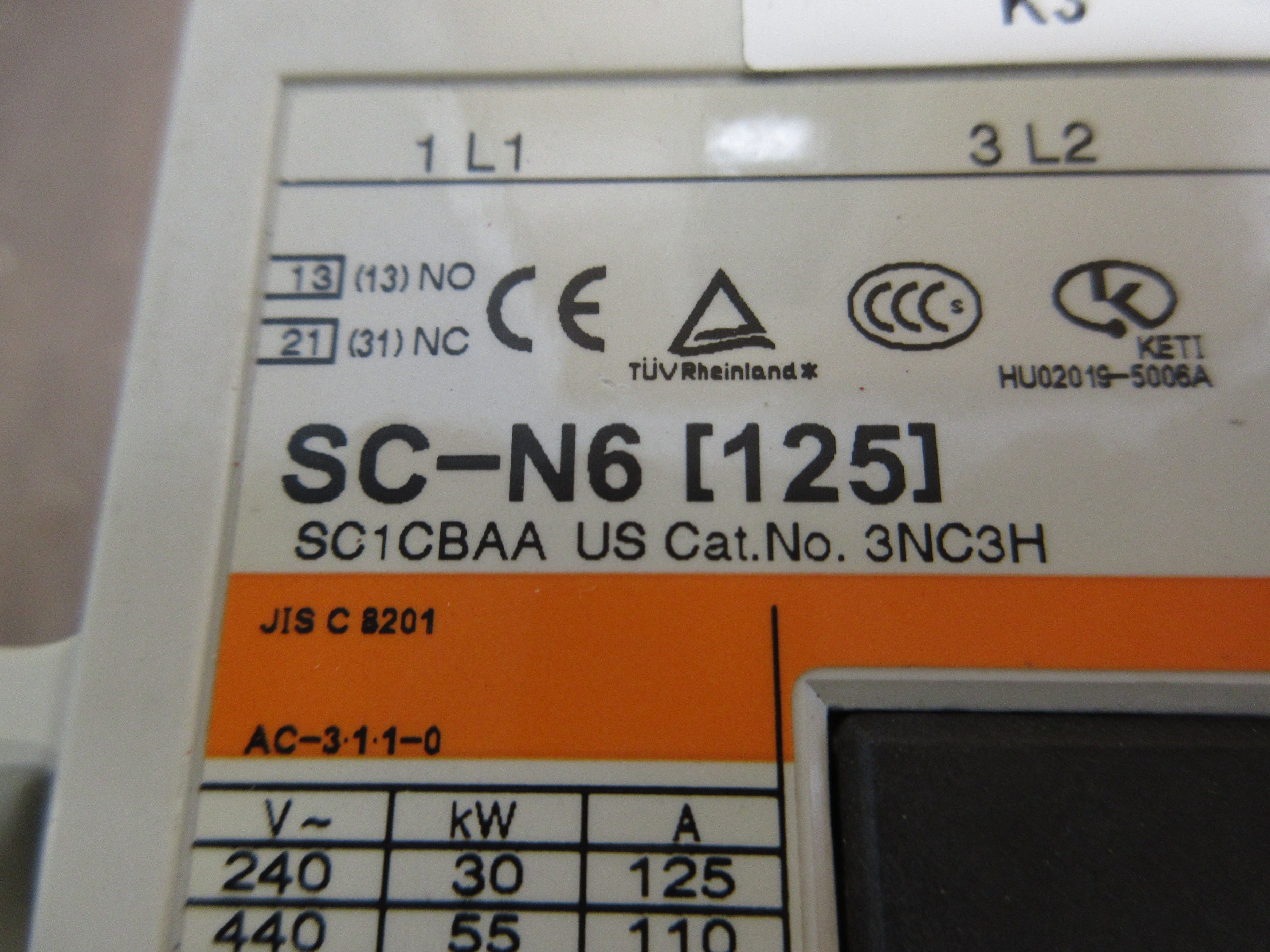 Fuji Electric SC-N6[125] Contactor 3NC3H 24V AC/DC Coil 150A Used