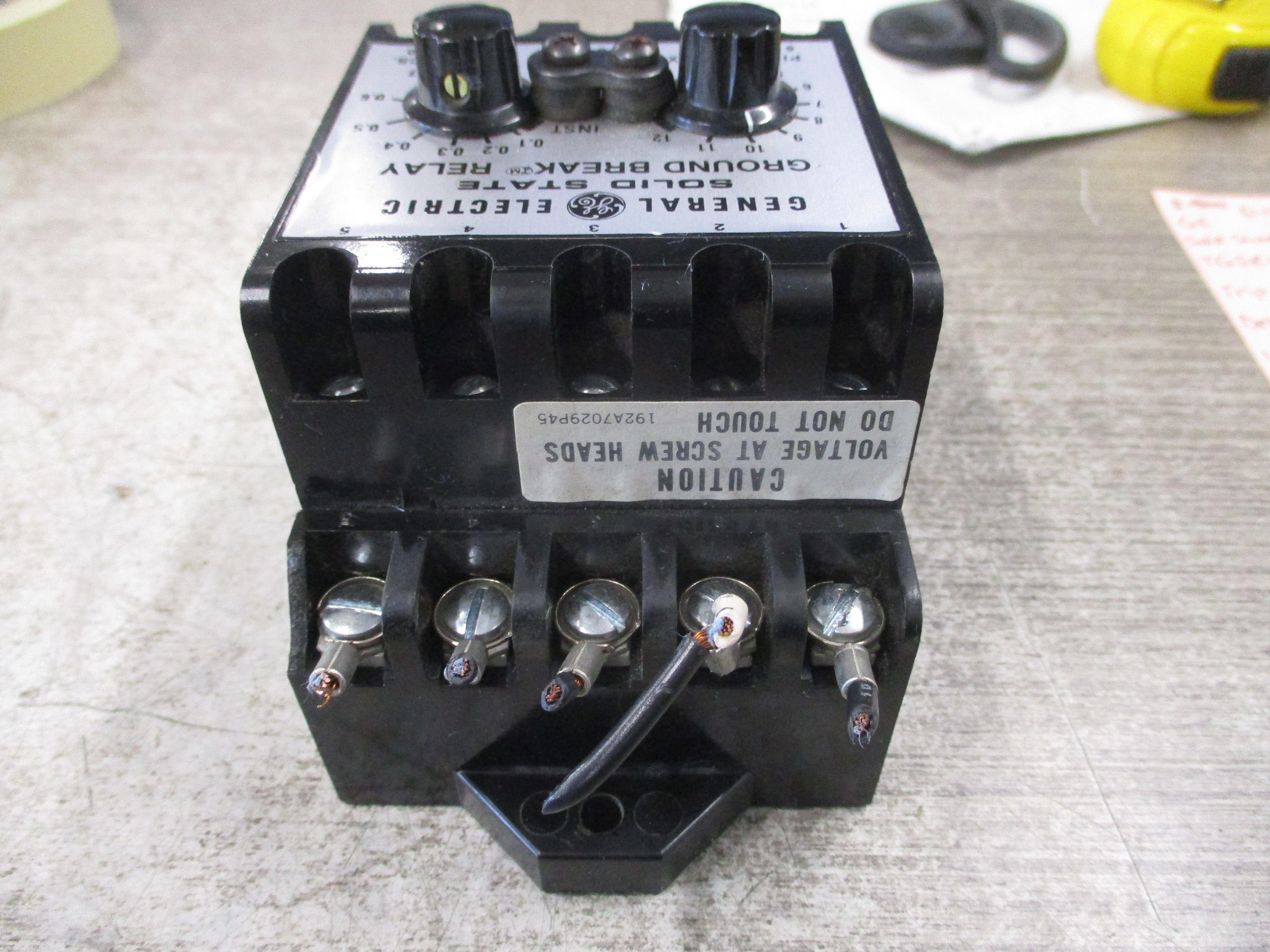 GE Solid State Ground Break Relay TGSR12 Trip: 100-1200A Delay: 0-1 sec