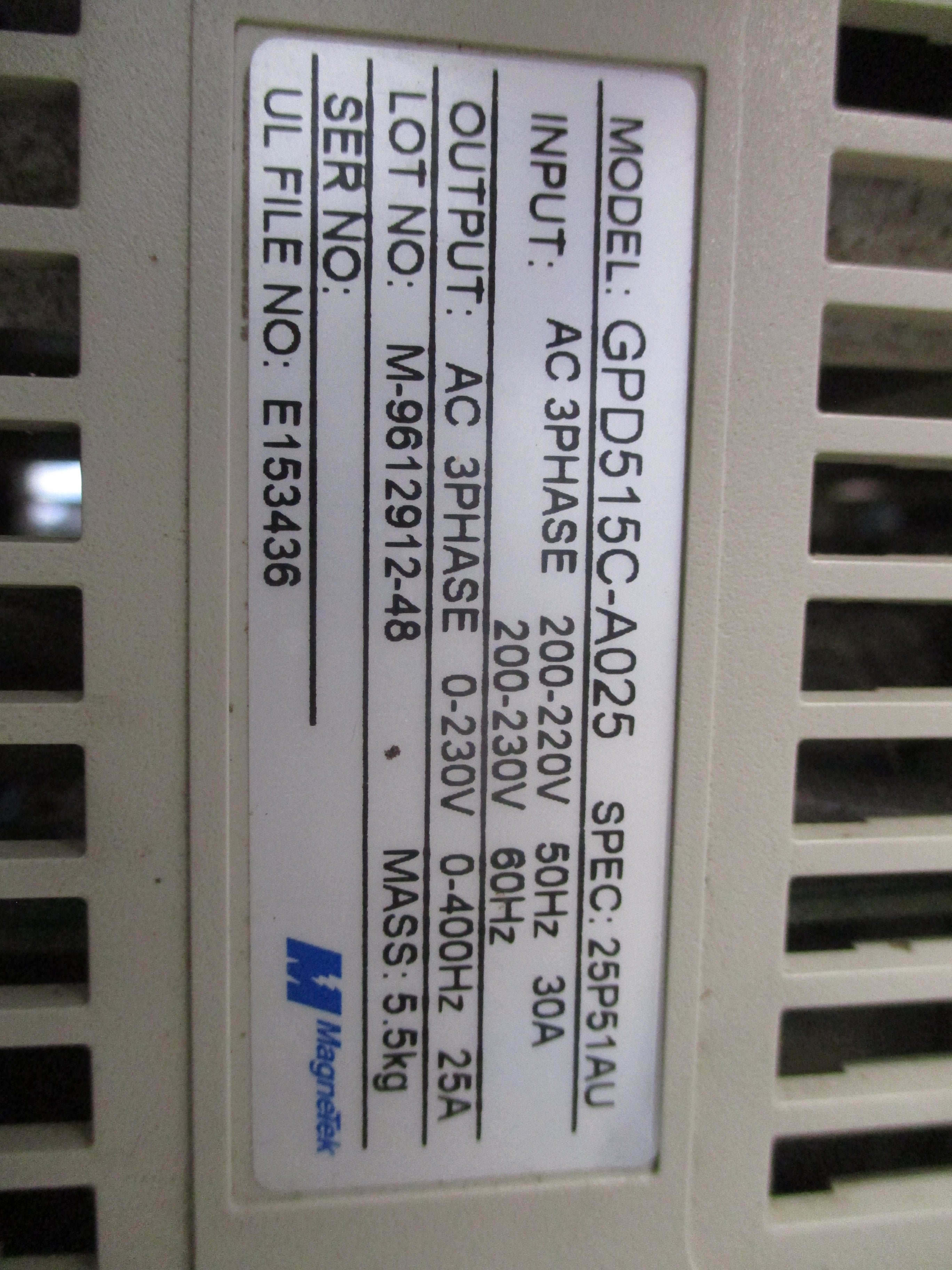 Magnetek GPD 515 AC Drive GPD515C-A025 7.5HP 3Ph
