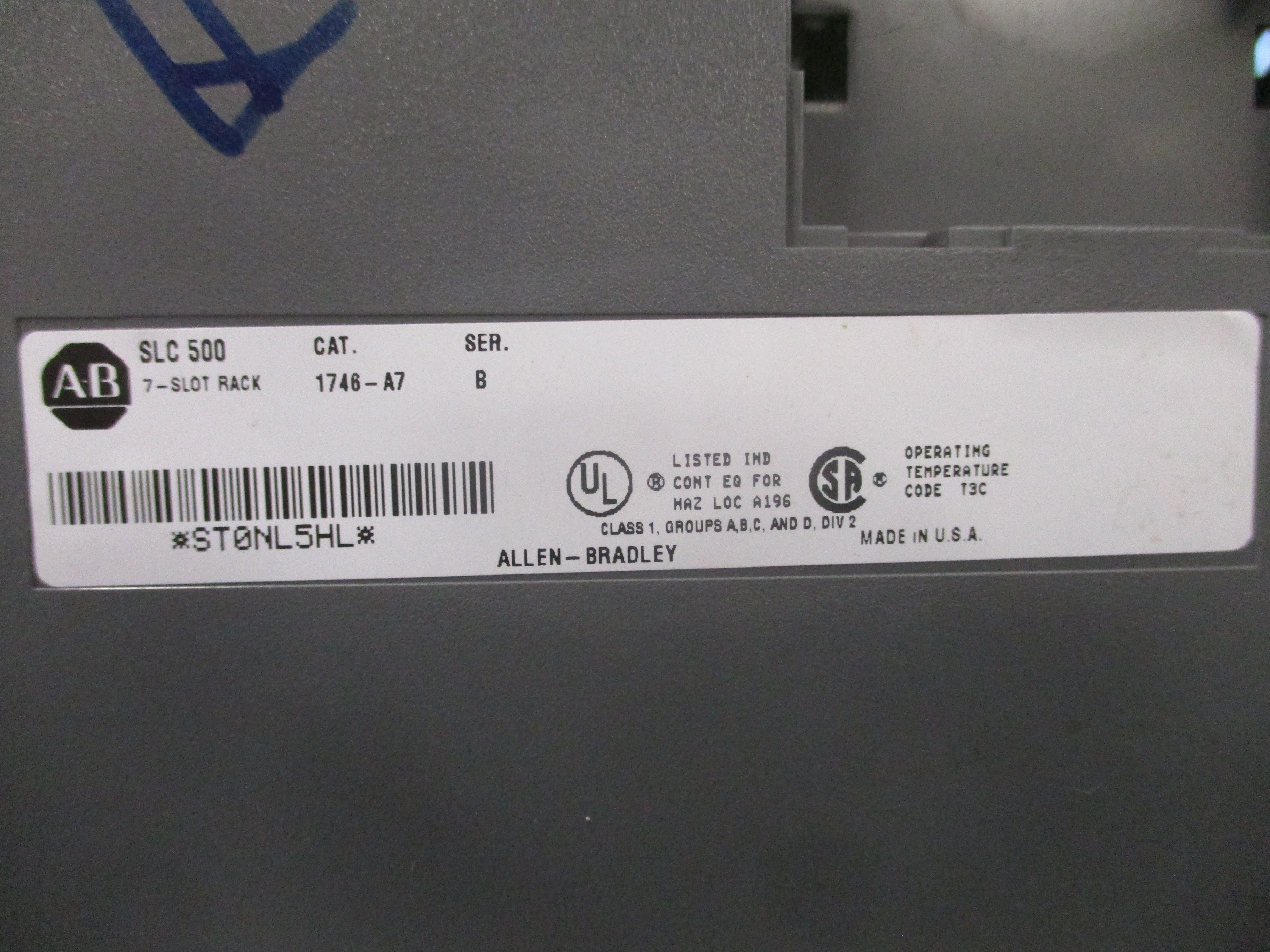 Allen-Bradley SLC 500 PLC Rack w/ Power Supply 1746-A7 / 1746-P1 7-Slot
