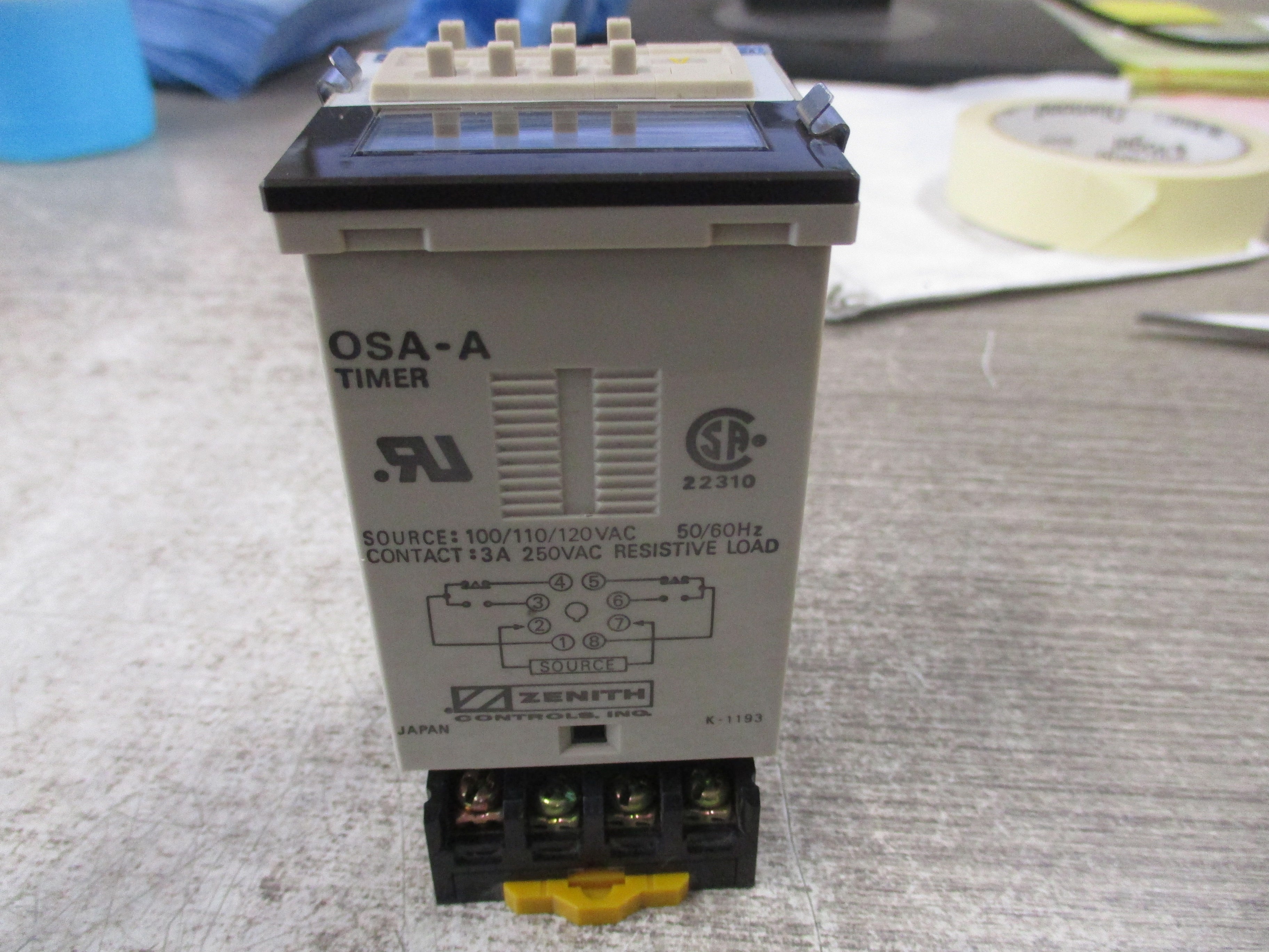 Zenith Timer OSA-A 100-120V 50/60HZ W/Base Used