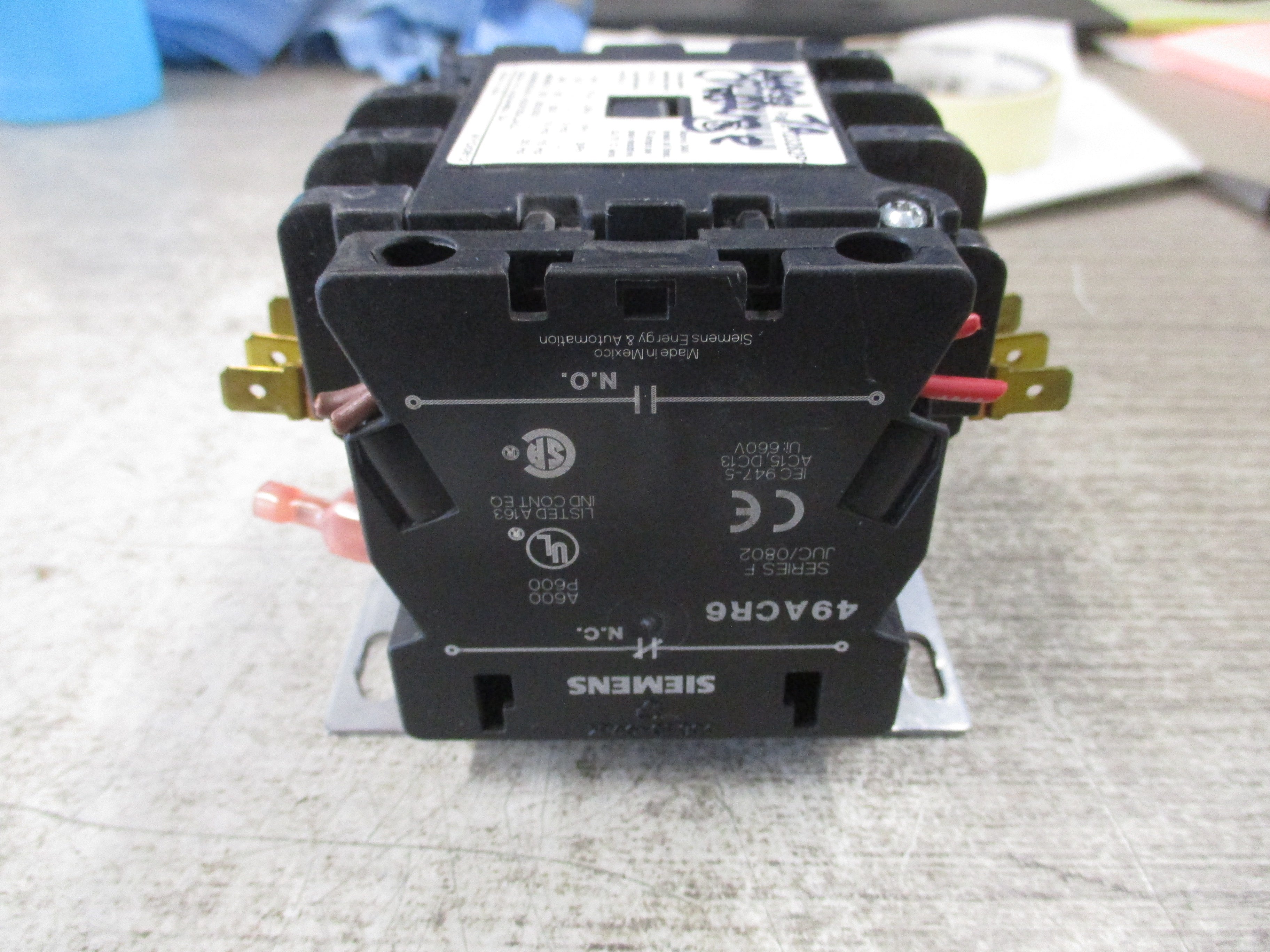 Liebert Contactor 123282P1 24V Coil 50A 600V (1) Aux Contact Used