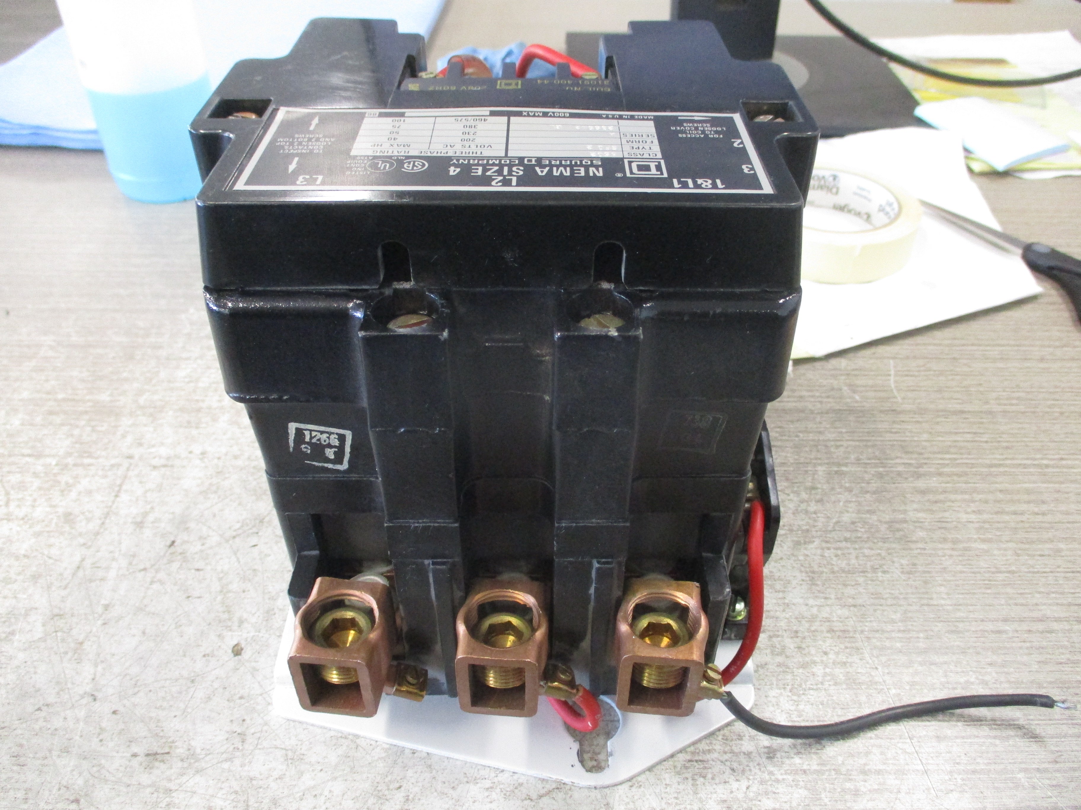 Square D Size 4 Contactor 8502 SFO 2 Ser. A 208V Coil Used