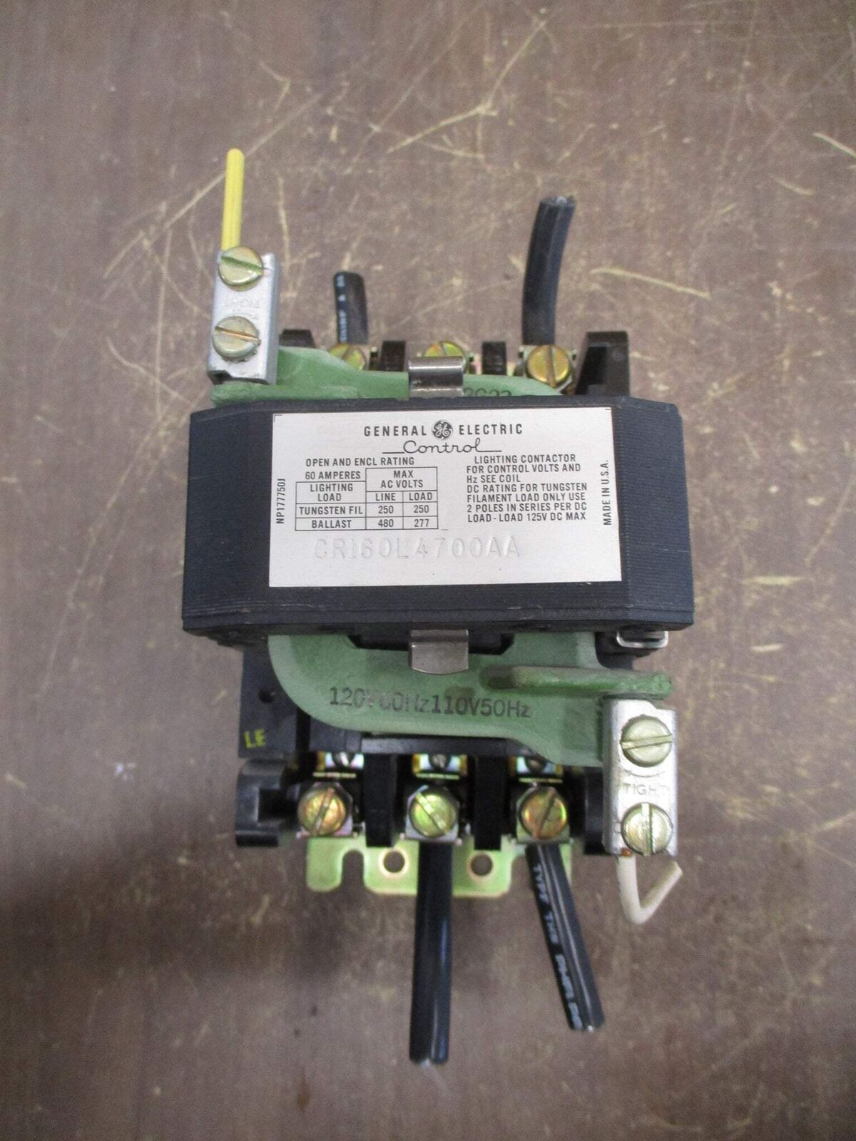 GE Lighting Contactor CR160L4700AA 120V Coil 60A 480V Used