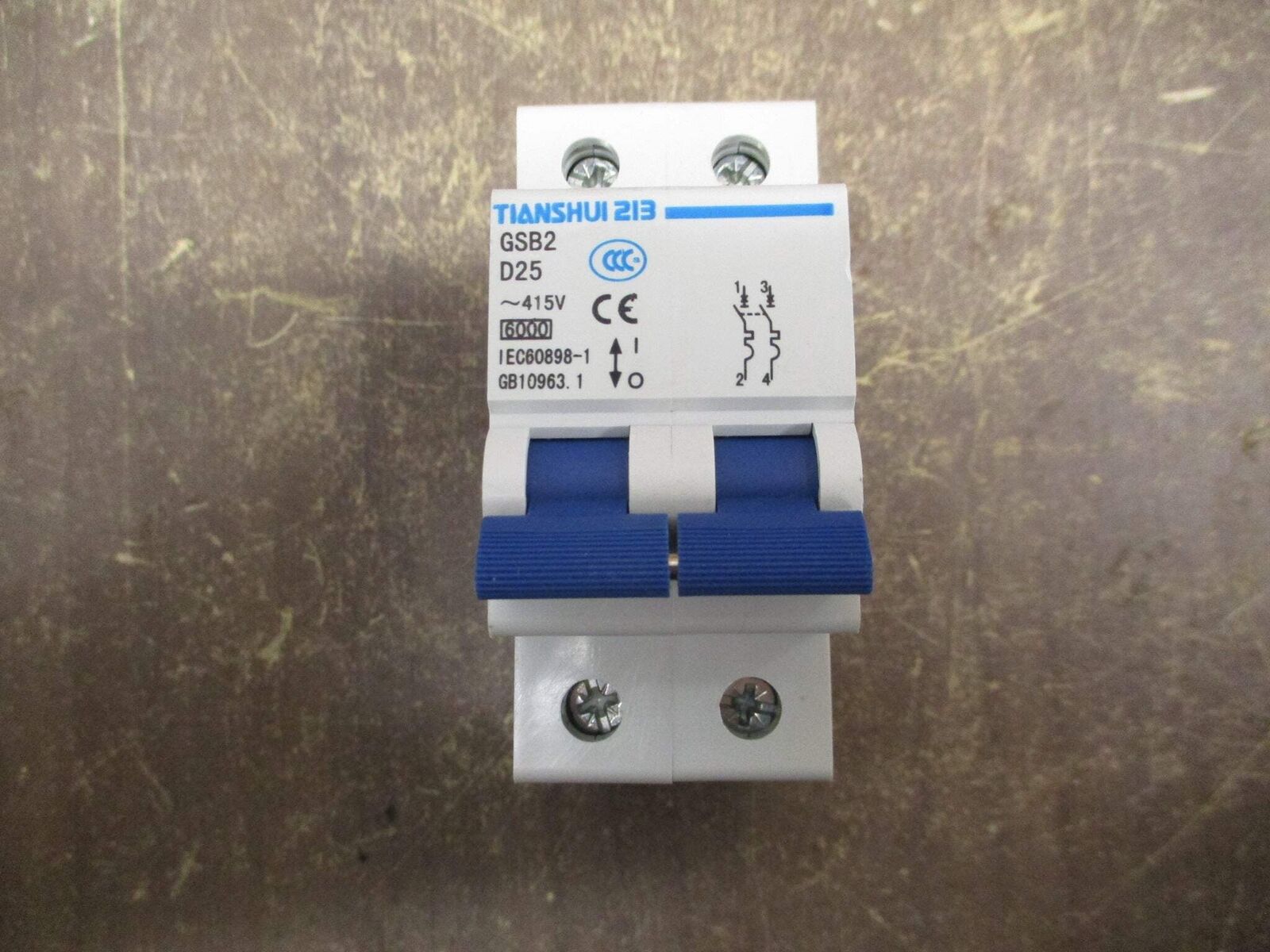 Tianshui 213 Circuit Breaker GSB2 D25 25A 415V 2P Used