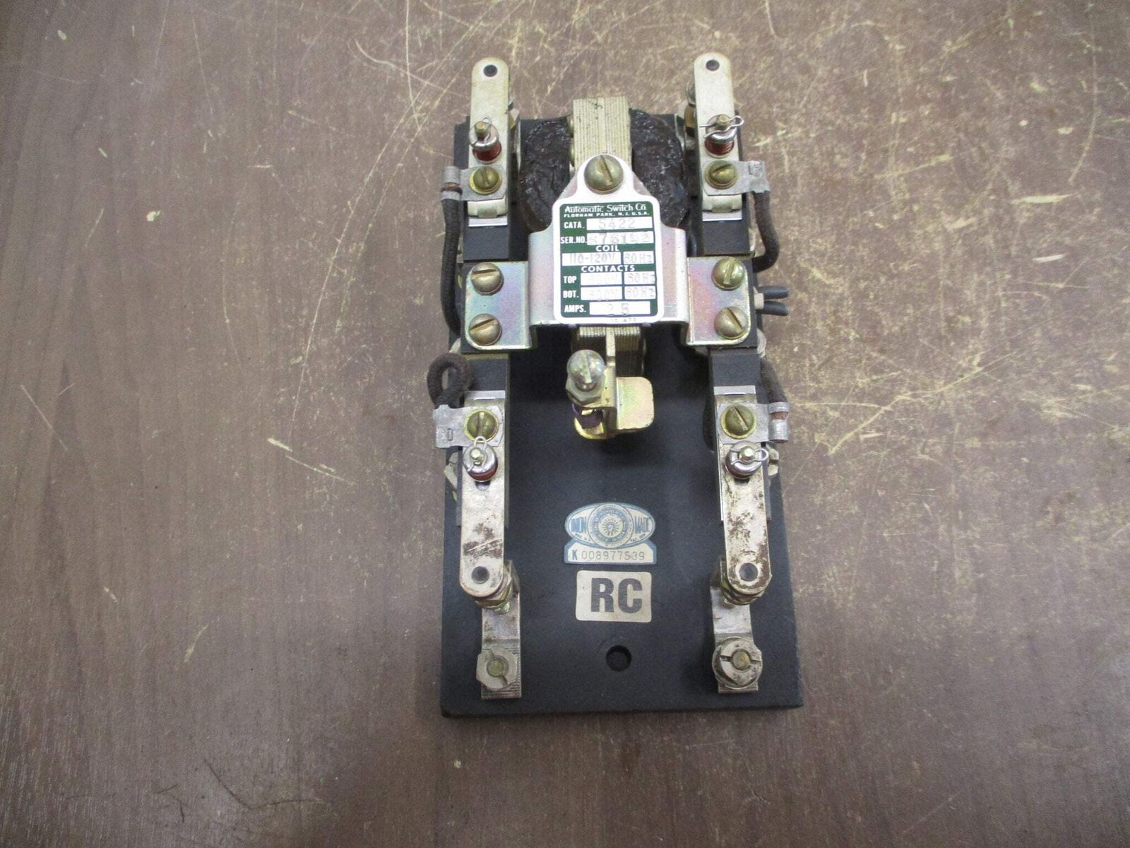 Asco RC Switch 5422 110-120V Coil 25A 600V Used