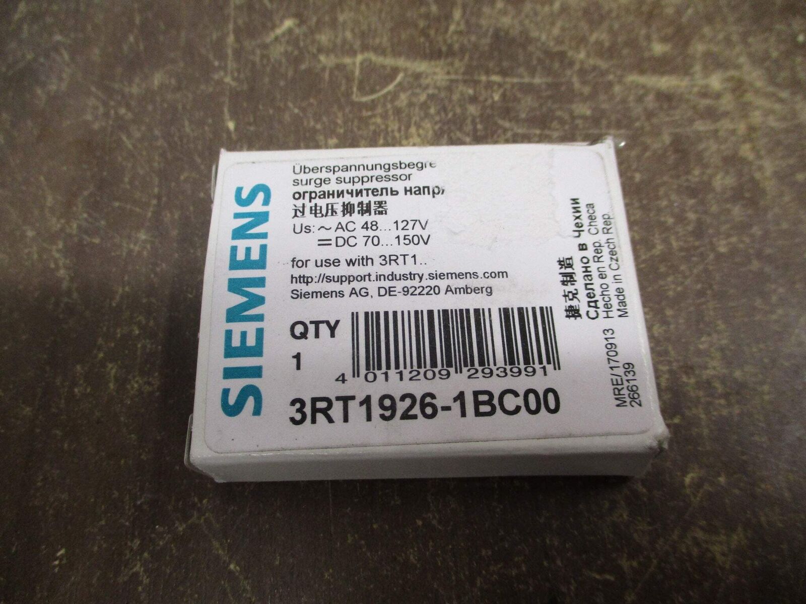 Siemens Surge Suppressor 3RT1926-1BC00 48-127VAC 70-150VDC New Surplus