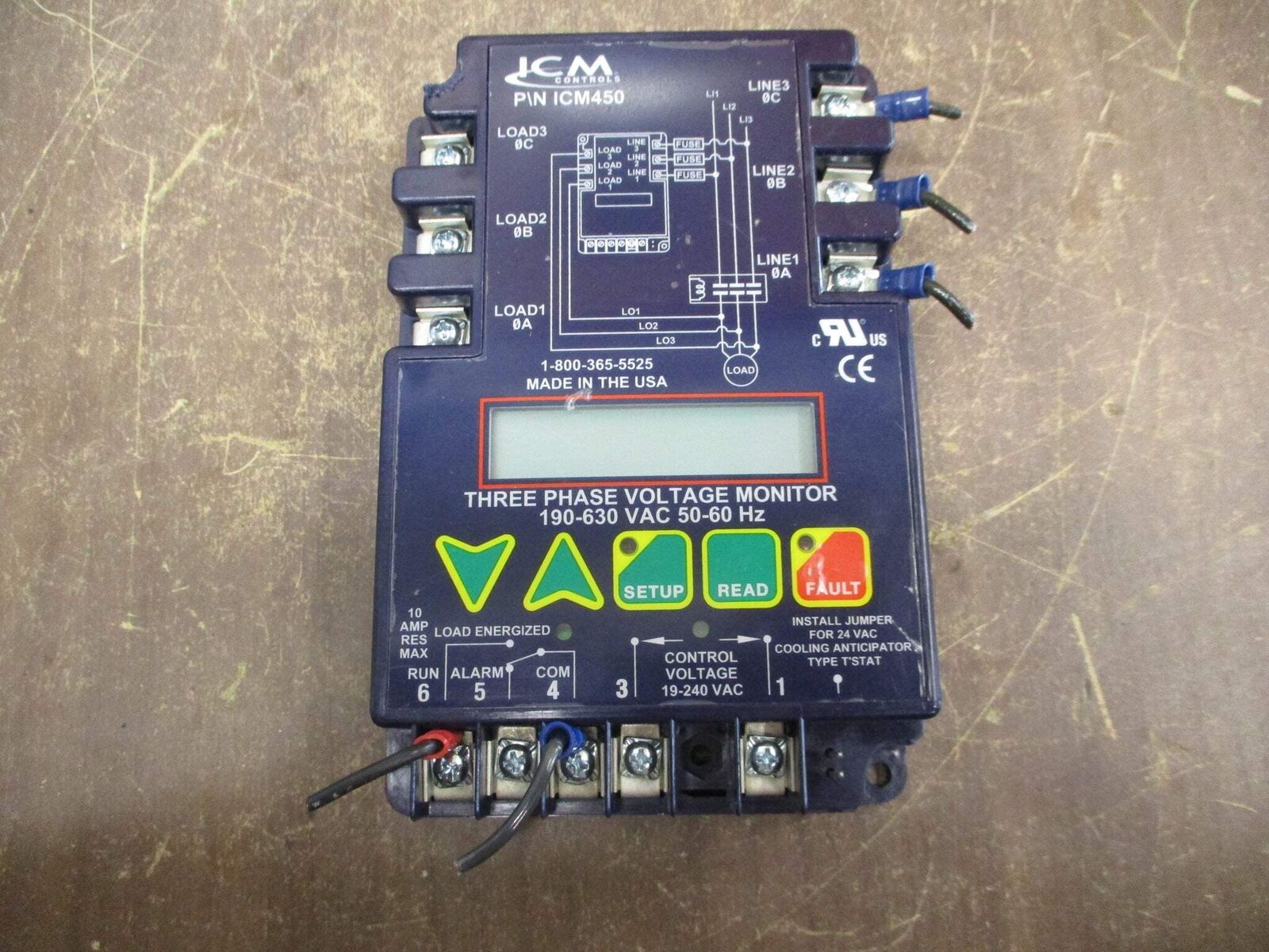 ICM Three Phase Voltage Monitor ICM450 190-630V 50-60Hz Used