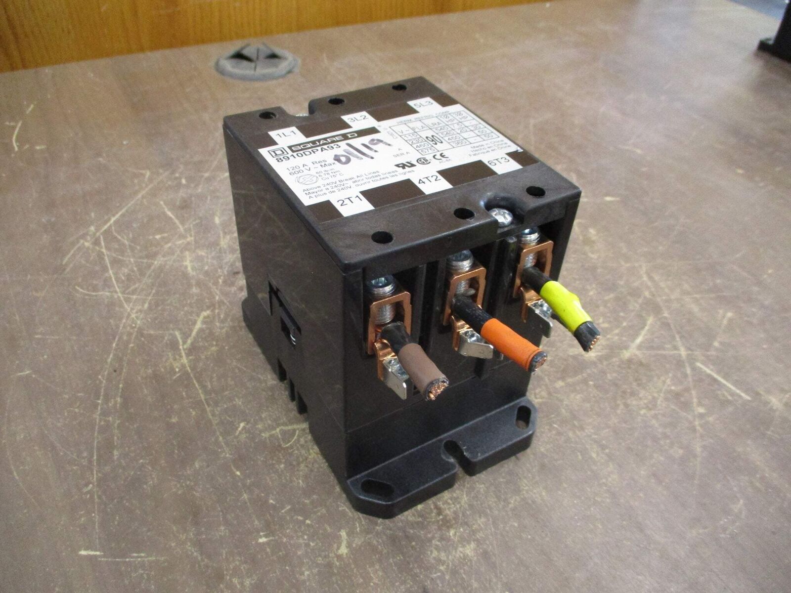 Square D Contactor 8910DPA93 120V Coil 90A 600V 3P Used