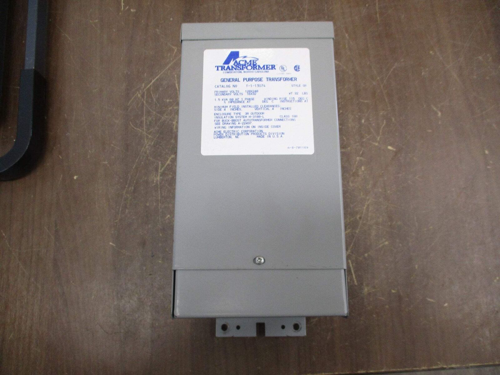 Acme Transformer 3R Transformer T-1-11683 1KVA Pri: 120/240V Sec: 12/24V 60Hz