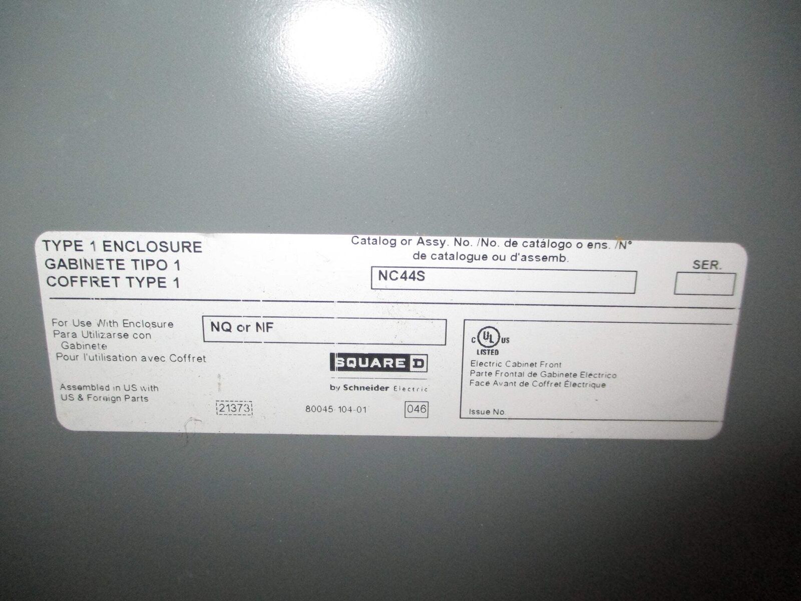 Square D Breaker Panel Cover NC44S Surface Mount New Surplus