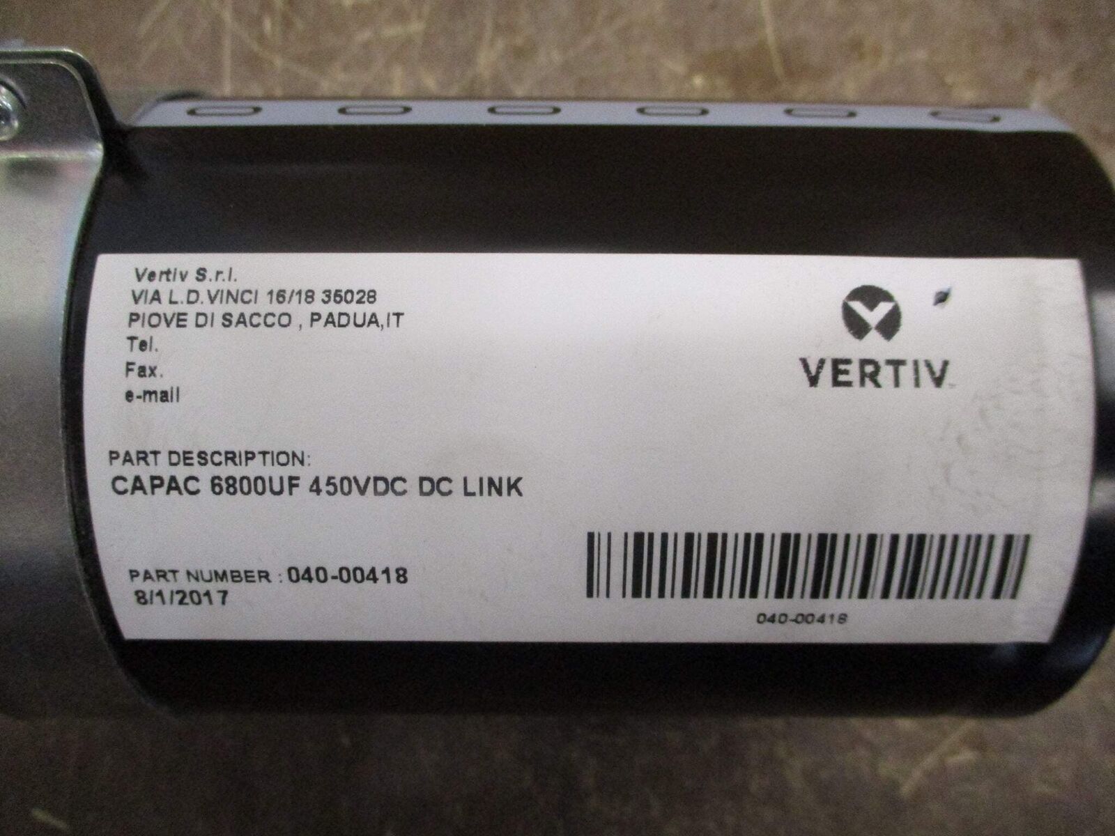 Vertiv Capacitor 040-00418 6800uF 450VDC Used