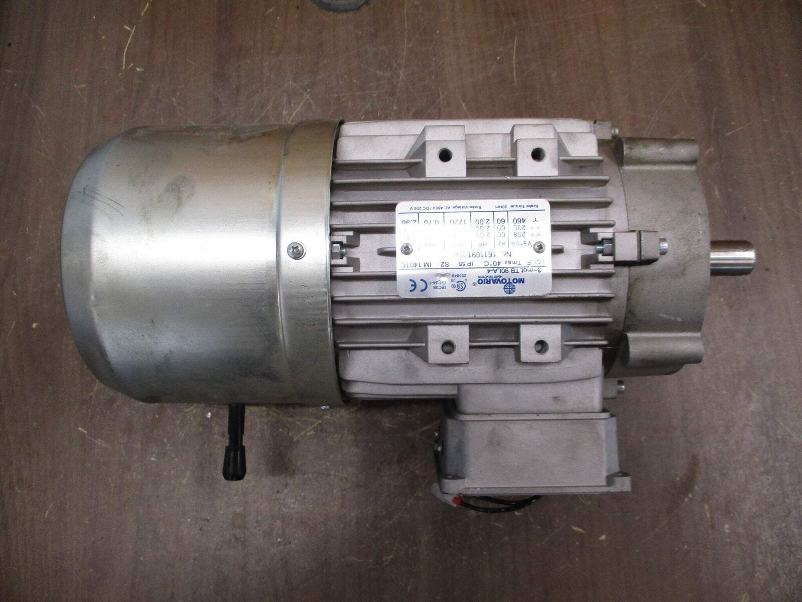 Motovario Motor 1611091006 2HP 230-460V 2.98/5.96A 60Hz *No Wire Box Cover* Used