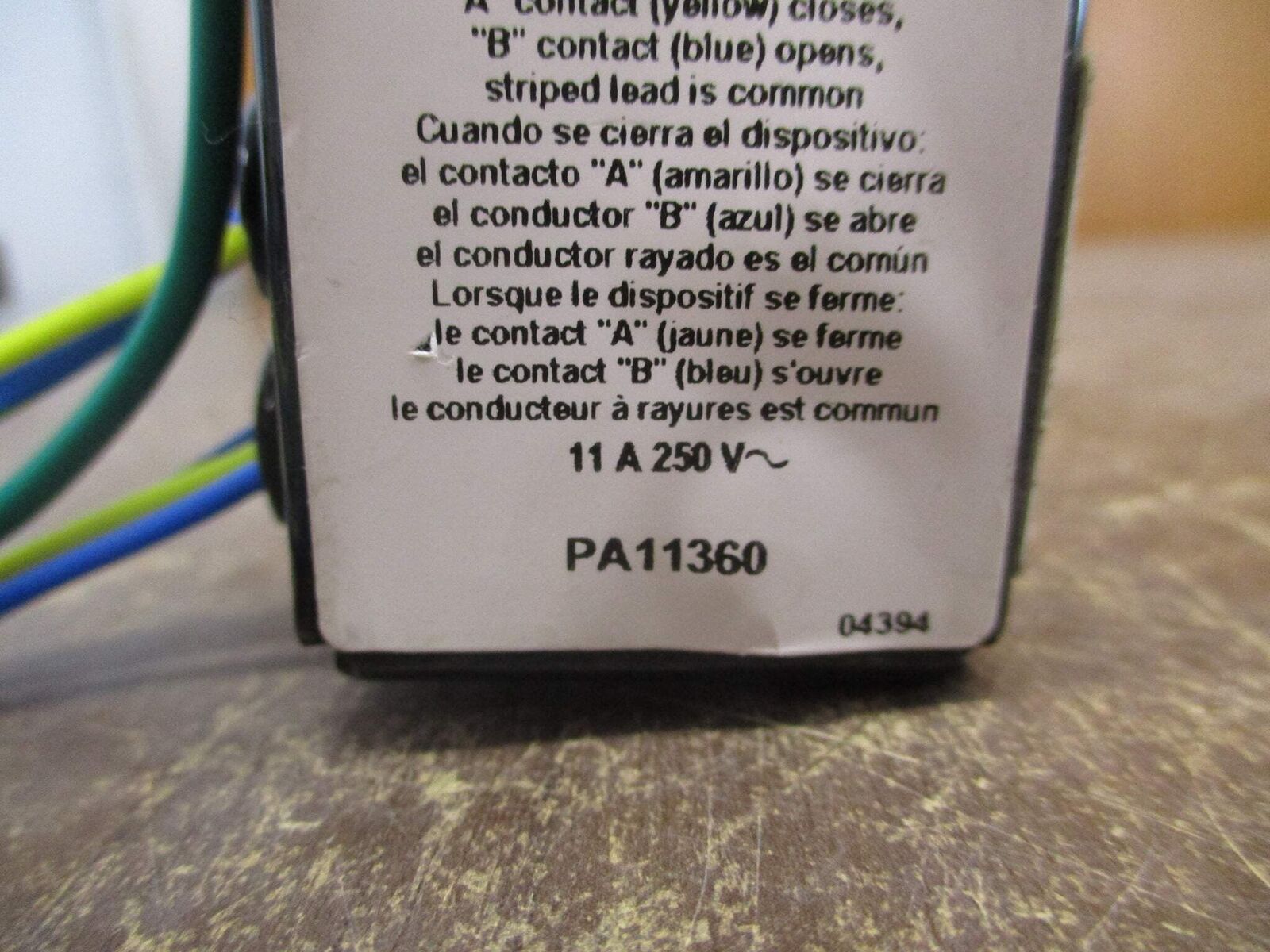 Square D Auxiliary Switch PA11360 11A 250V Used