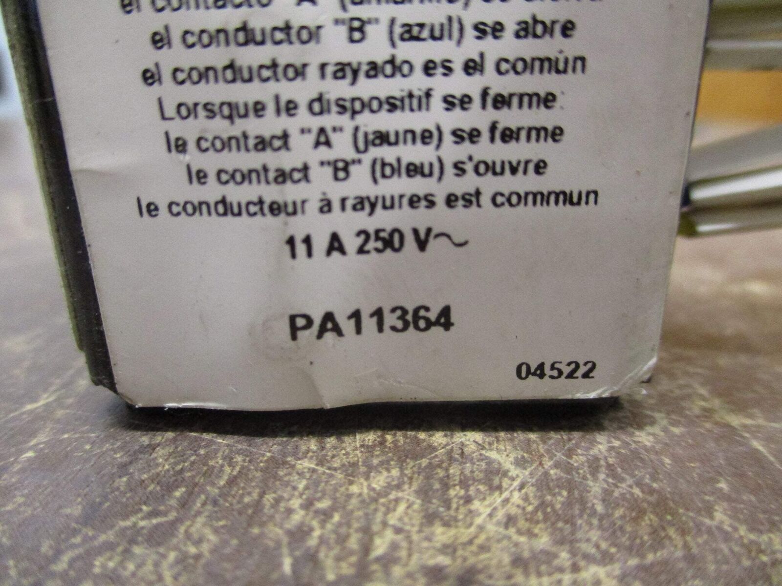 Square D Auxiliary Switch PA11364 11A 250V Used
