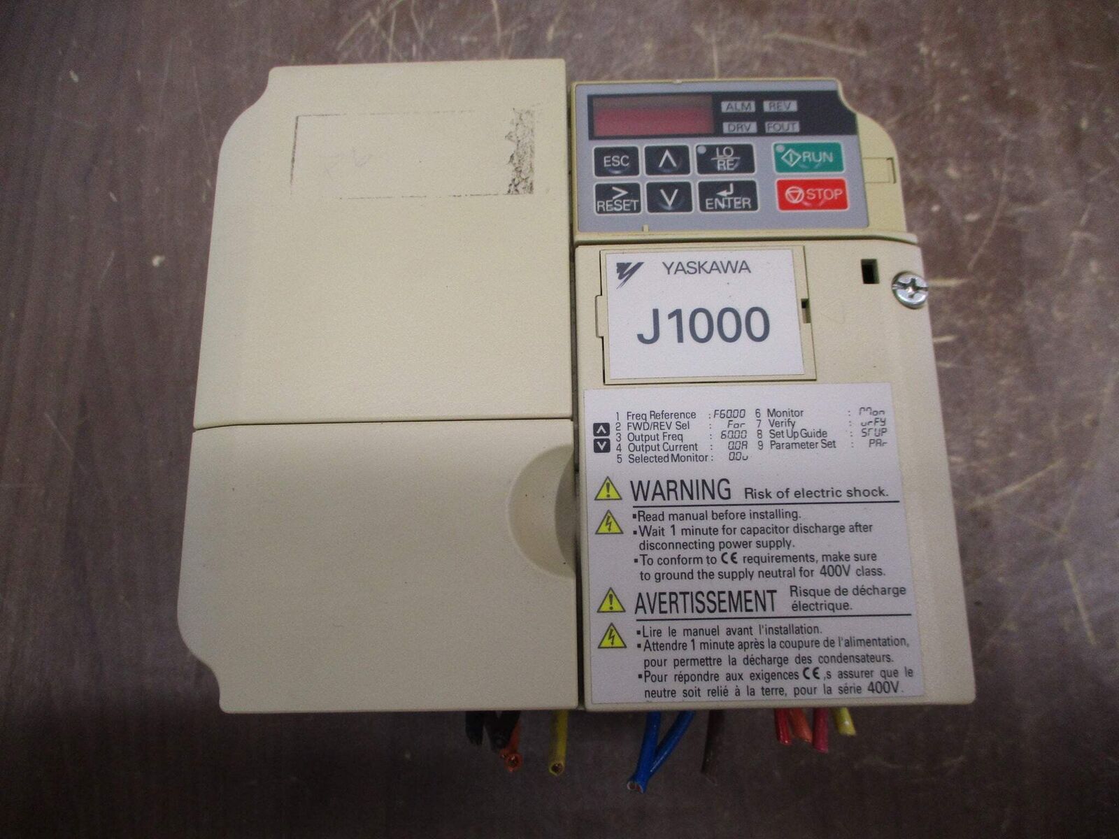 Yaskawa J1000 AC Drive CIMR-JU4A0011BAA 7.5HP 3Ph Used