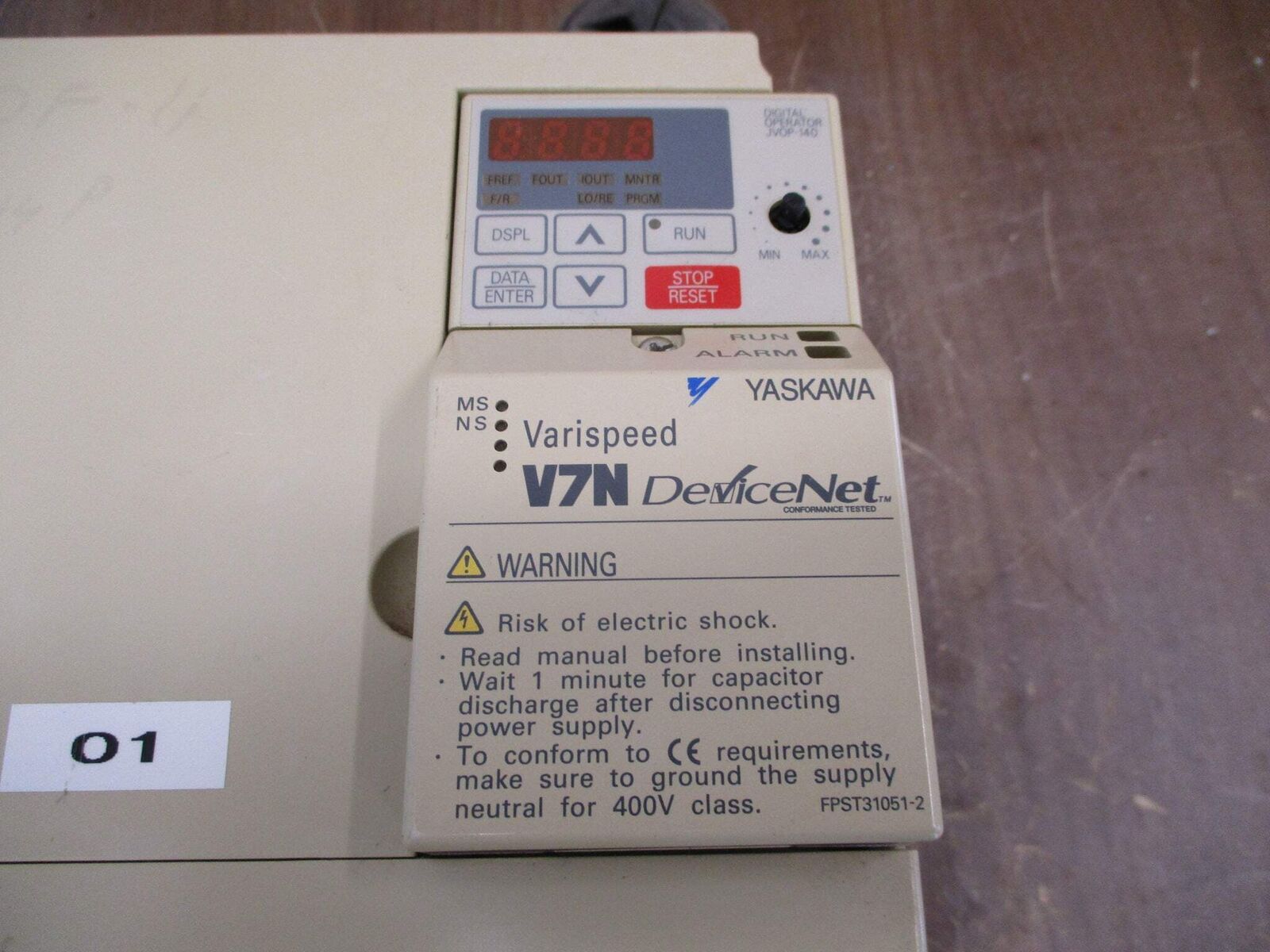 Yaskawa Varispeed V7N AC Drive CIMR-V7NU45P5 10HP 3Ph w/ Keypad *Missing Knob*
