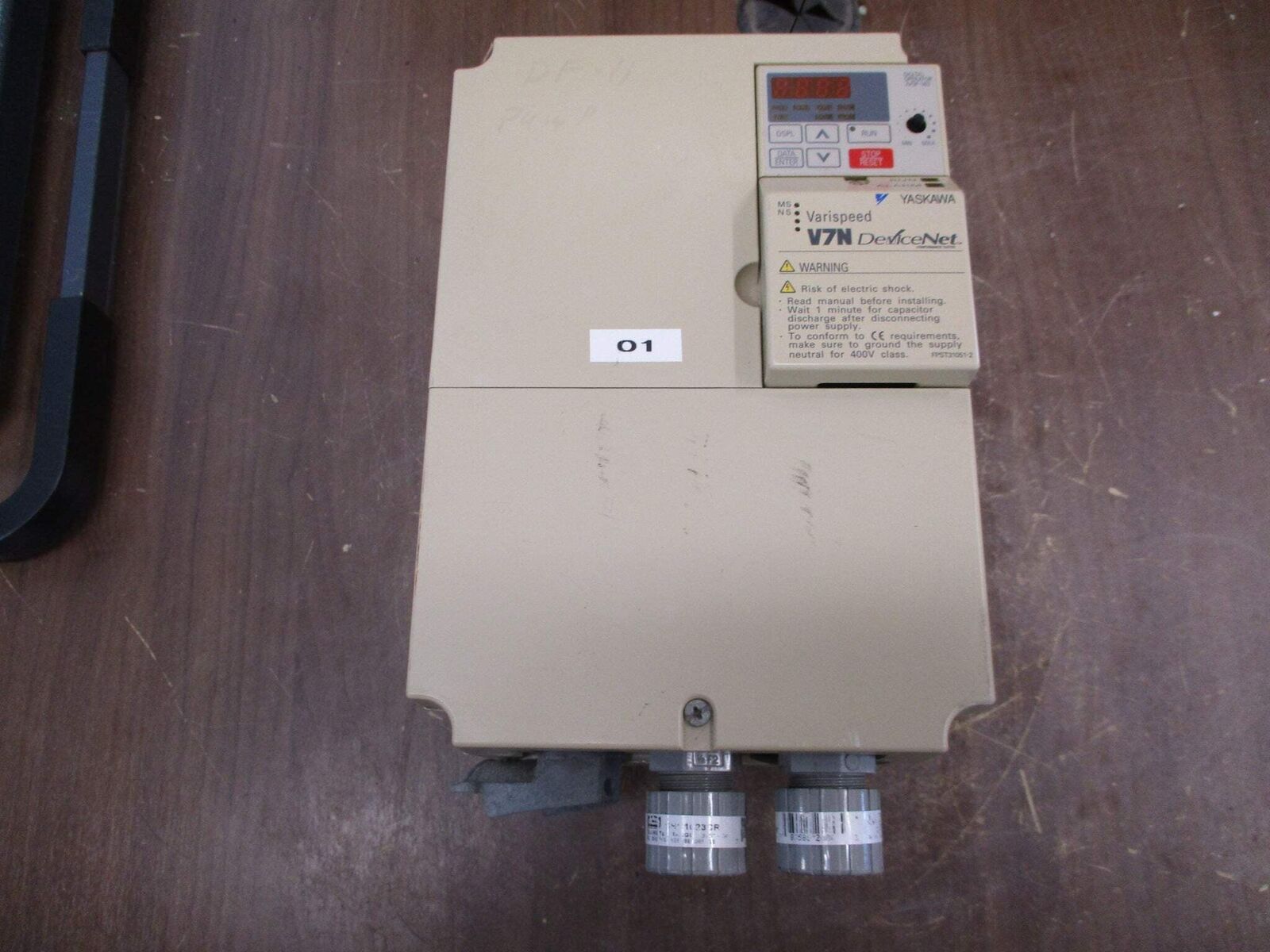 Yaskawa Varispeed V7N AC Drive CIMR-V7NU45P5 10HP 3Ph w/ Keypad *Missing Knob*