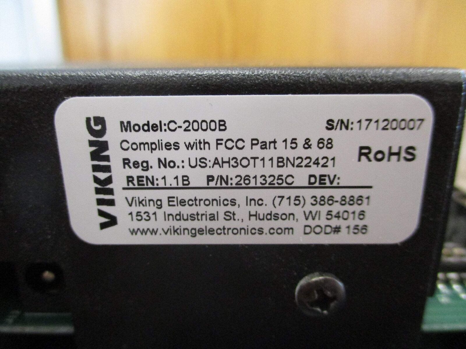 Viking C-2000B Advanced Door/Gate & Entry Phone Controller 261325C Ren: 1.1B Use