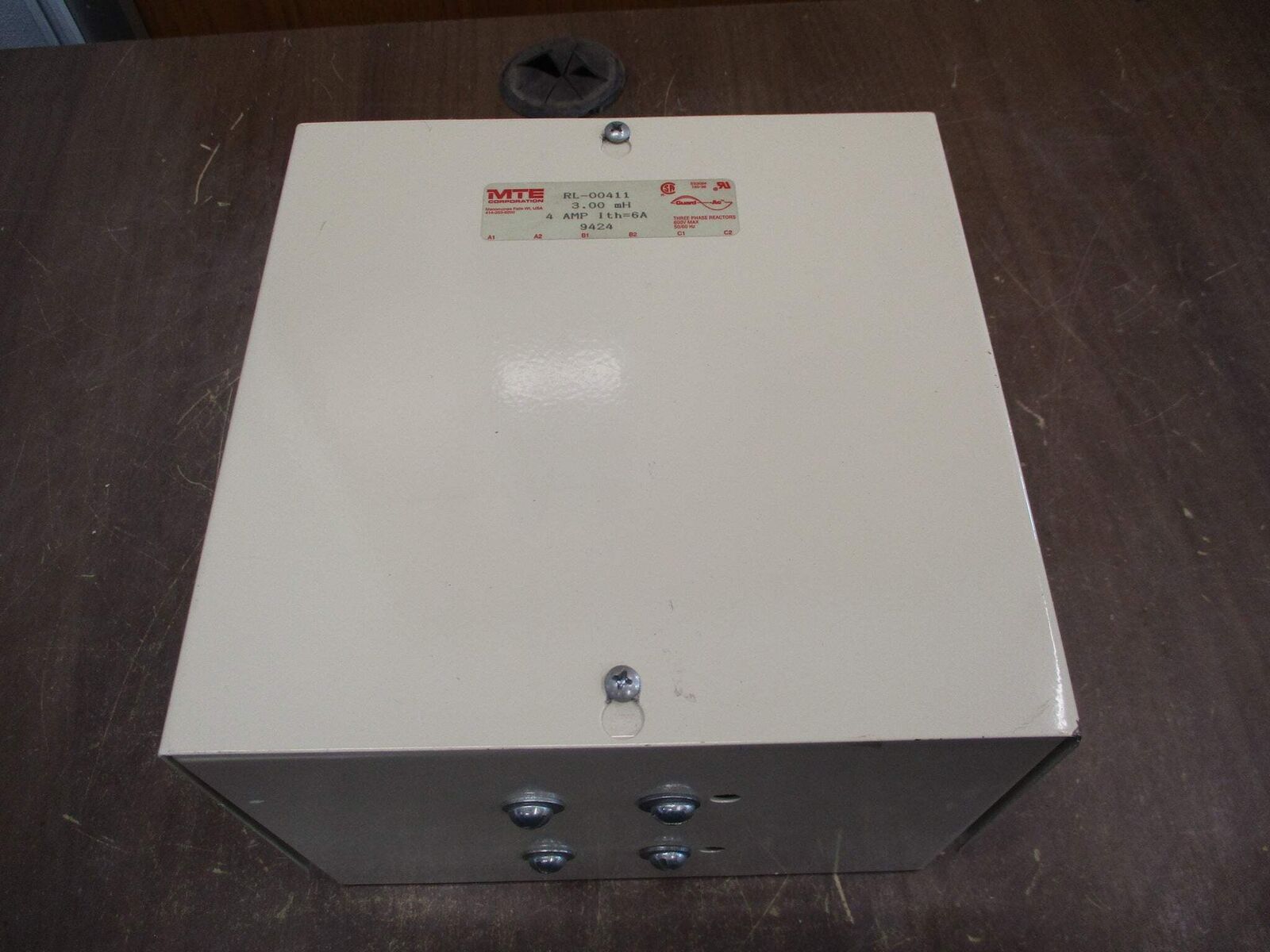 MTE Enclosed 3Ph Line Reactor RL-00411 3.00mH 4A 600V 50/60Hz Used