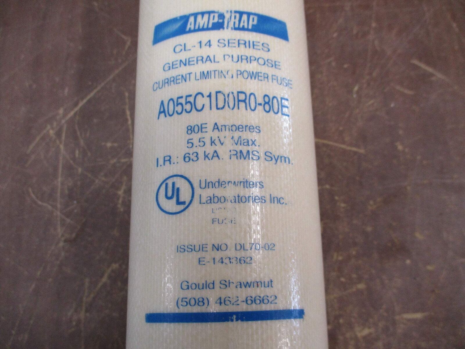 Gould Shawmut CL-14 Amp-Trap Fuse A055C1D0R0-80E 5.5kV 80E New Surplus