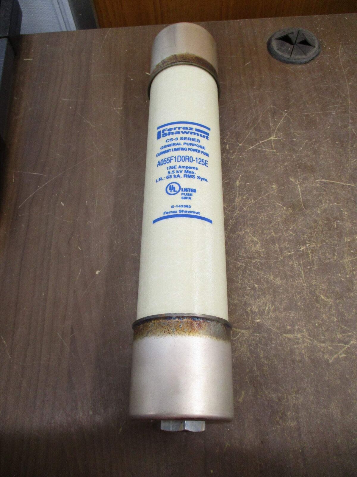 Ferraz Shawmut CS-3 Amp-Trap Fuse A055F1D0R0-125E 5.5kV 125E New Surplus