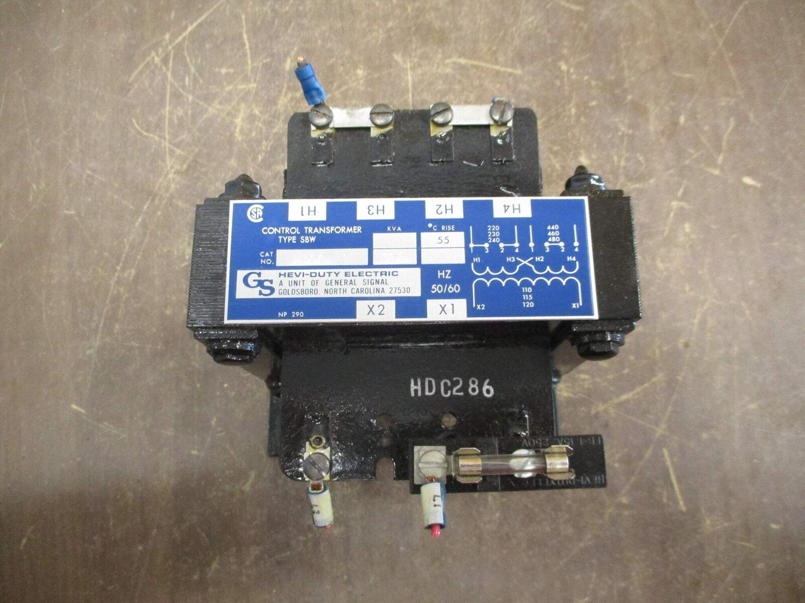 Hevi-Duty Control Transformer W300 0.300KVA Pri: 240/480V Sec: 120V 50/60Hz Used