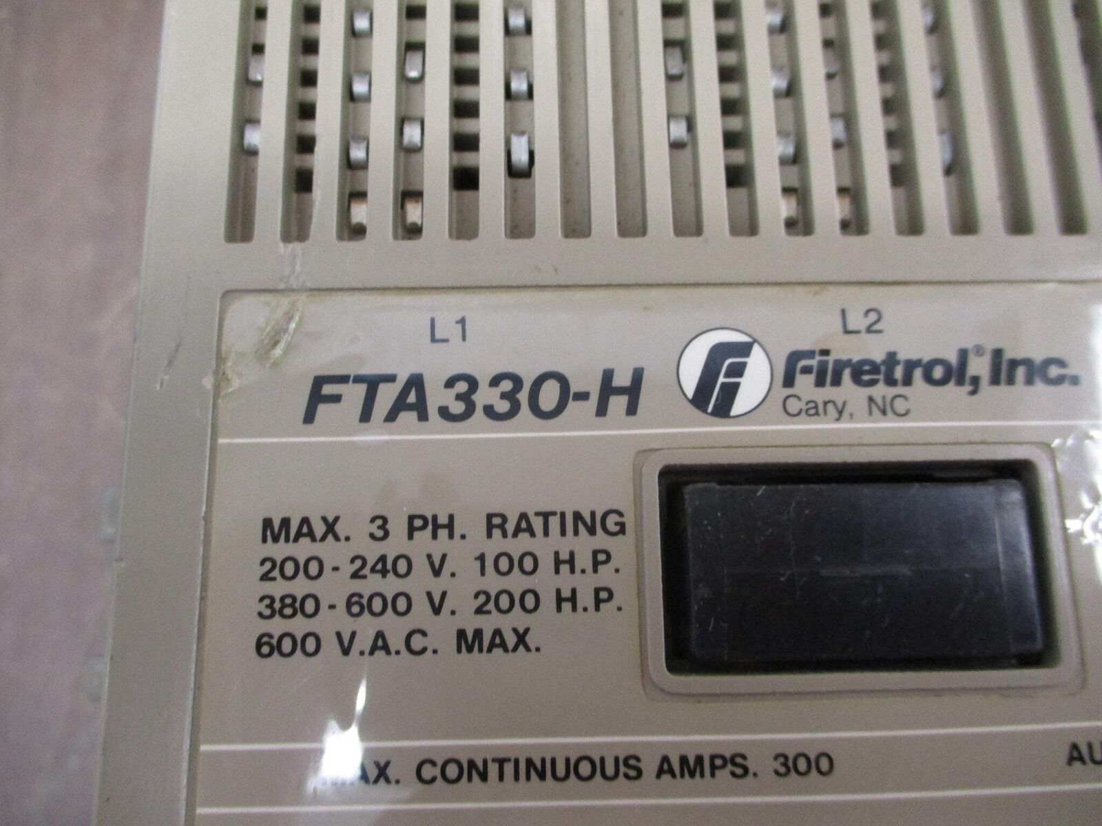Firetrol Size 5 Contactor FTA330-H 460-550V Coil 300A 600V Used