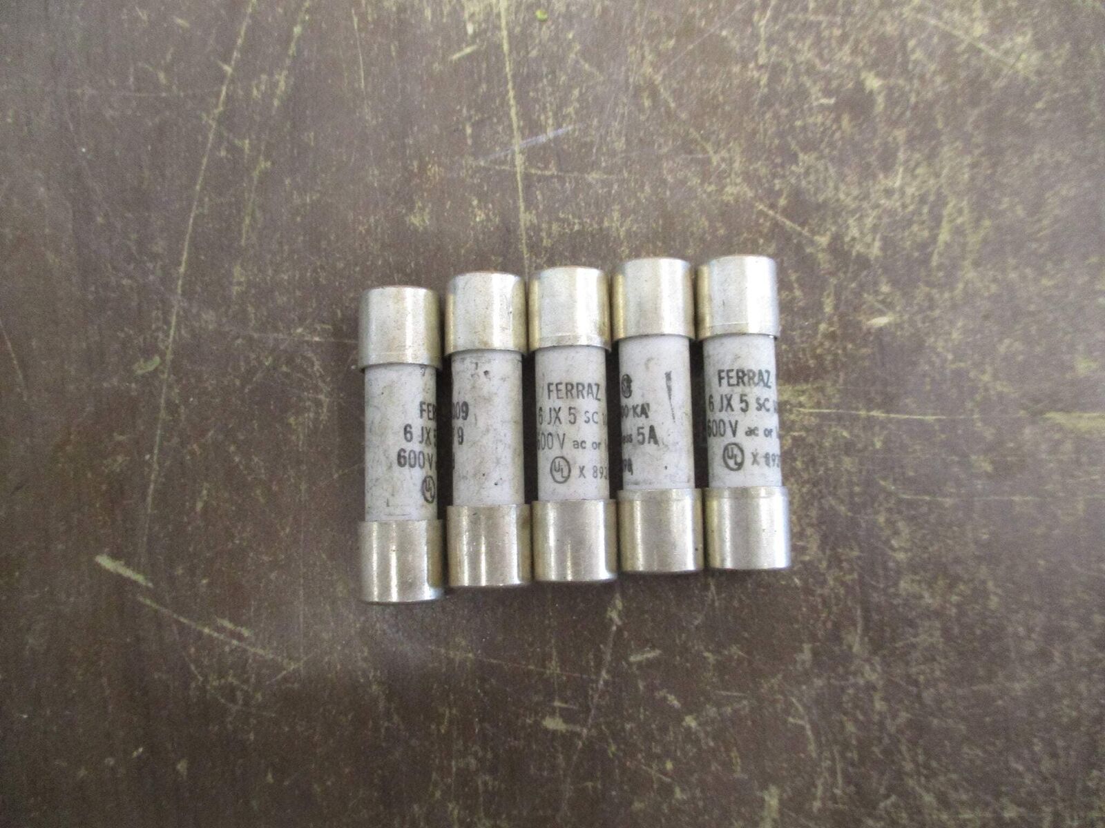 Ferraz Fuse 6JX5SC 5A 600V 100kA *Lot of 5* Used