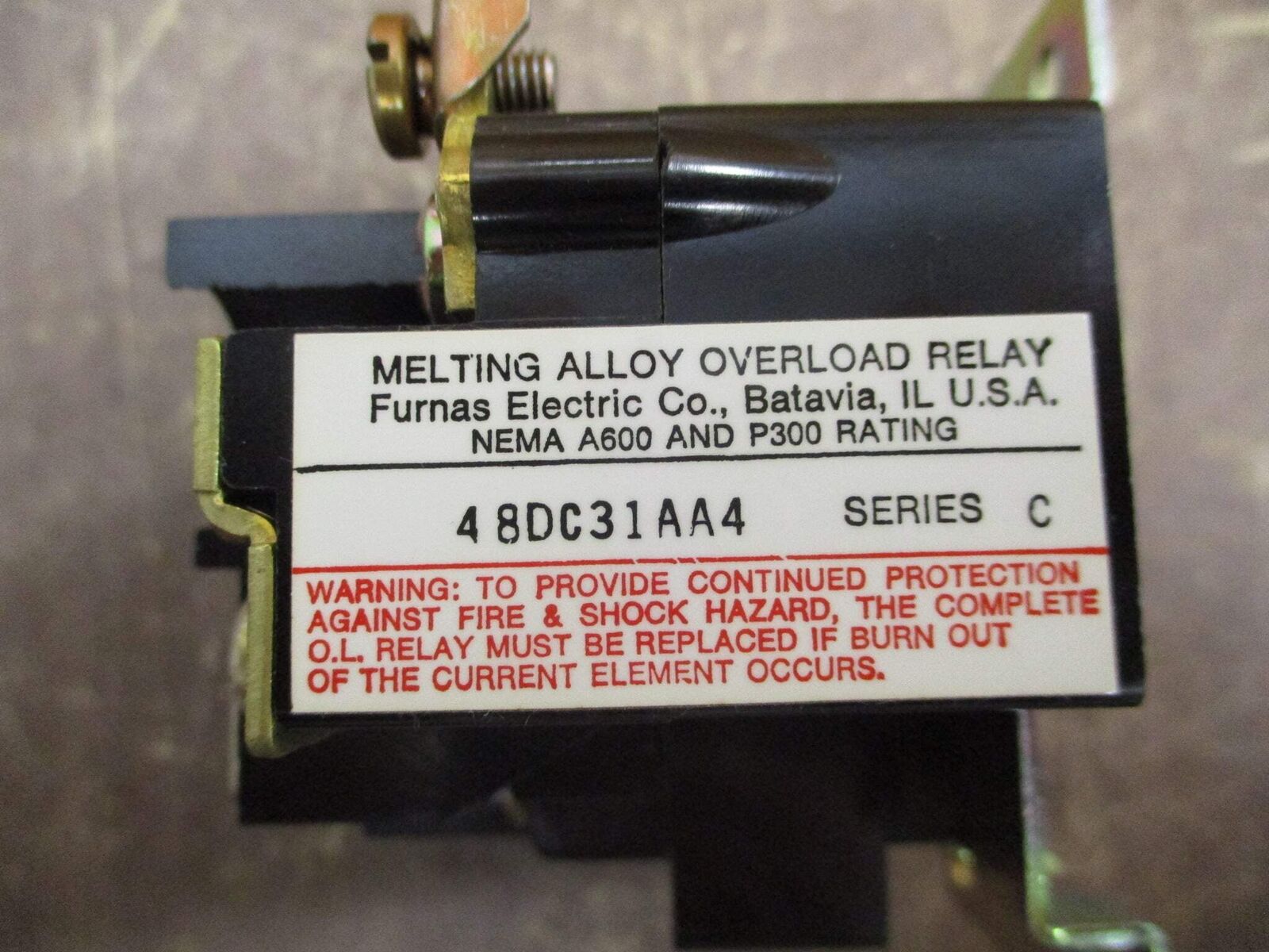 Furnas Overload Relay 48DC31AA4 Ser. C 30A 3P New Surplus