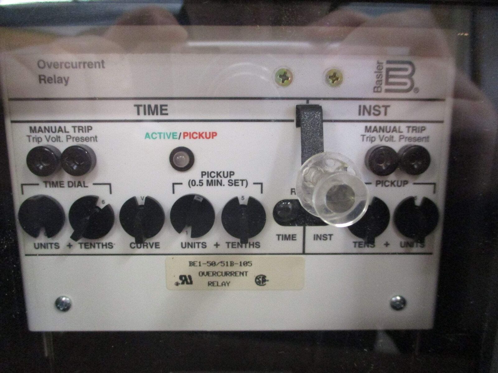 Basler Overcurrent Relay BE1-50/51B-105 Used