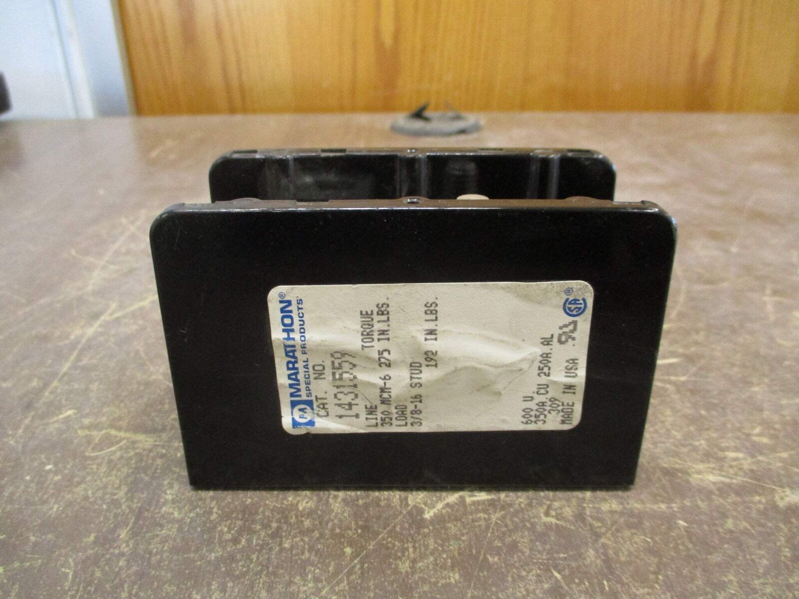 Marathon Power Distribution Block 1431559 350A 600V 1P Line: 350MCM-6 Used