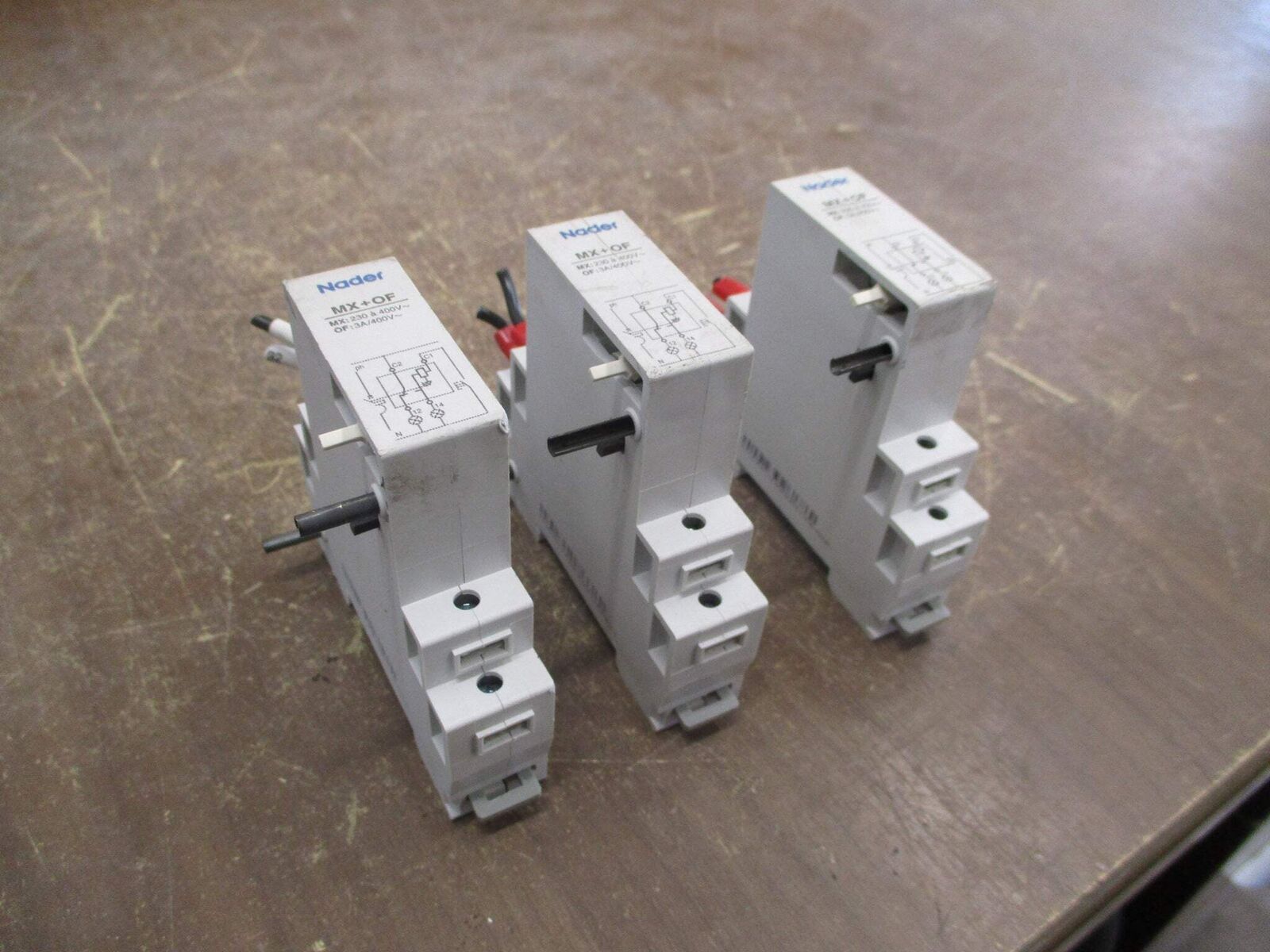 Nader Shunt Trip MX+OF MX: 230/400V OF: 3A/400V *Lot of 3* Used