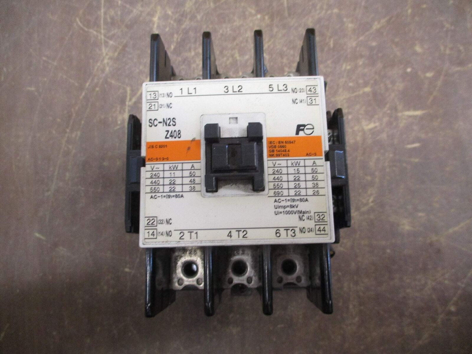 Fuji Electric Contactor SC-N2S Z408 200-230V Coil 100A 600V Used