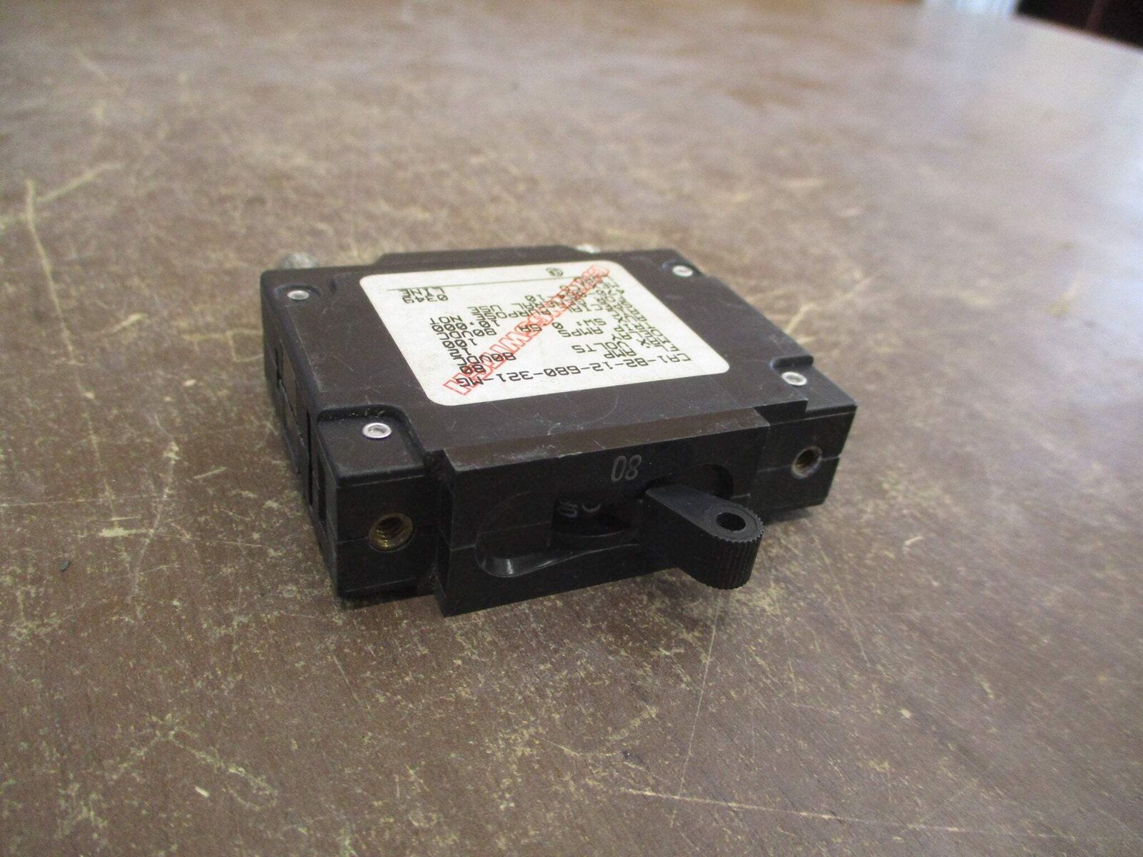 Carlingswitch DC Circuit Breaker CA1-B2-12-680-321-MG 80A 80VDC 1P Used