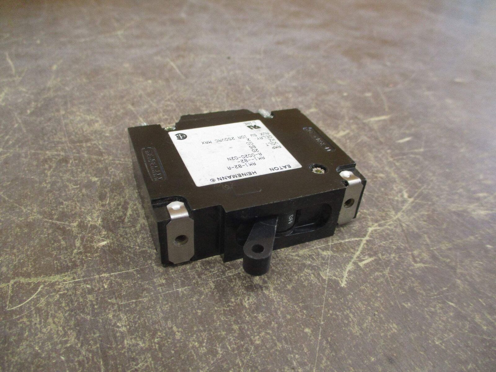 Eaton Heinemann DC Circuit Breaker AM1-B2-A-0020-02N 20A 65VDC 1P Used