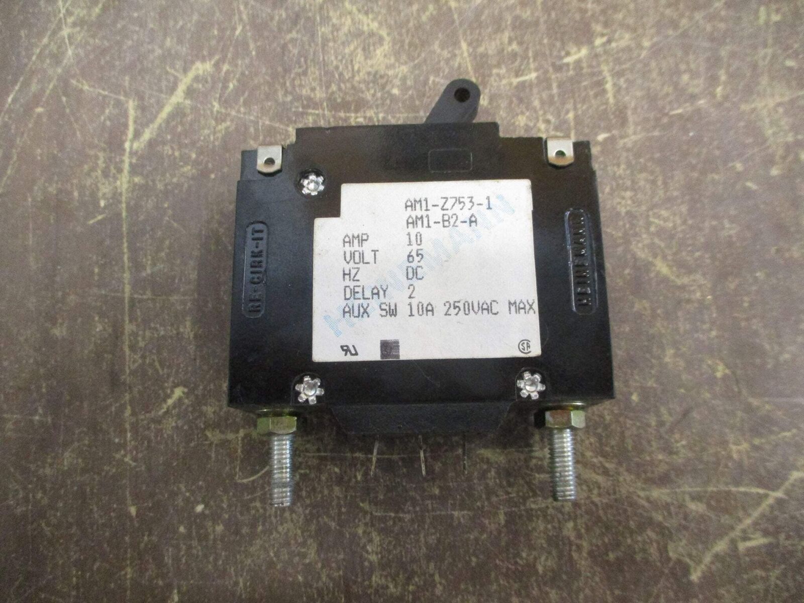 Heinemann DC Circuit Breaker AM1-Z753-1 AM1-B2-A 10A 65VDC 1P Used