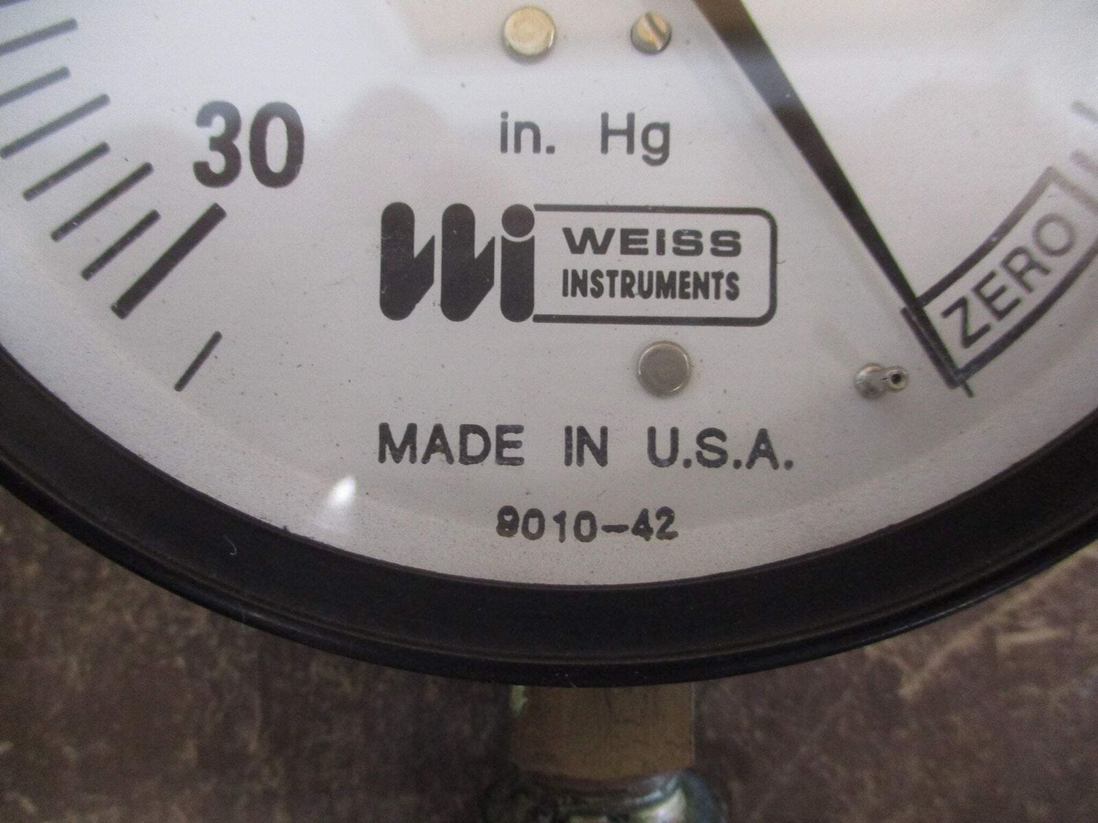 Weiss Instruments Pressure Gauge 9010-42 Range: 0-30in Hg Used
