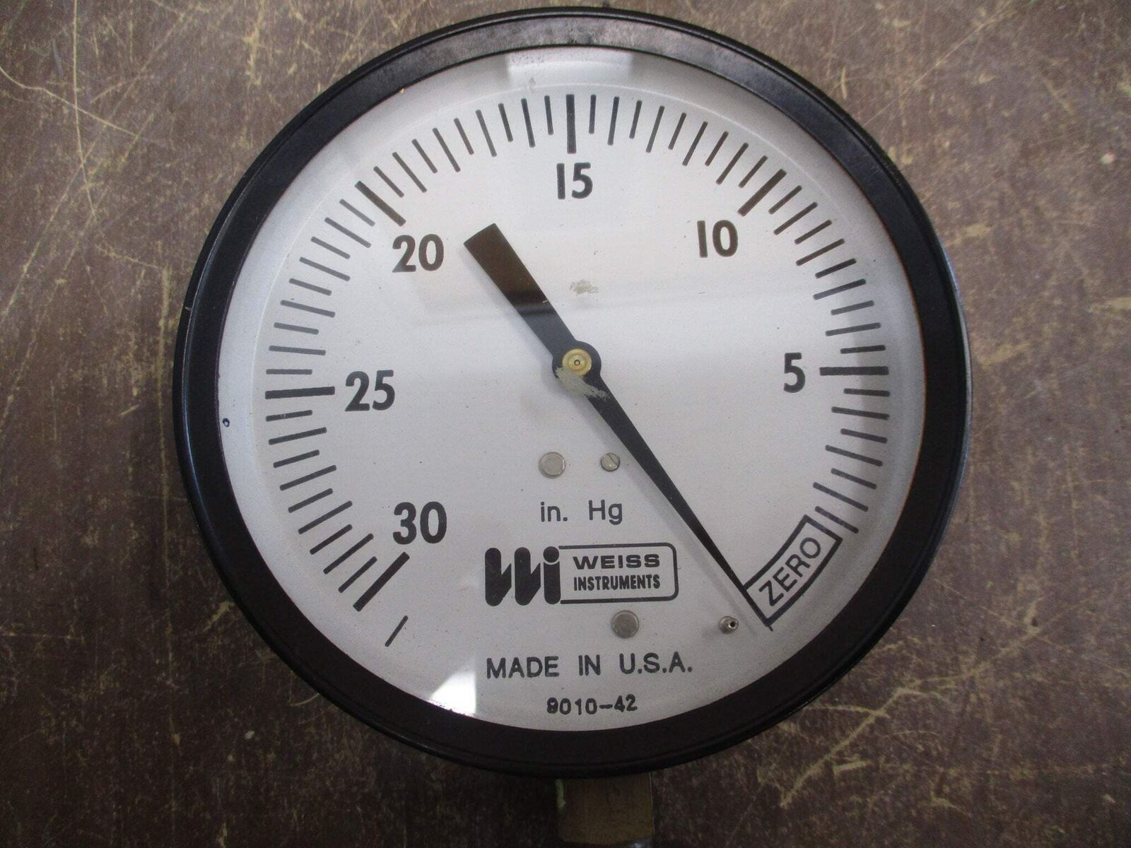 Weiss Instruments Pressure Gauge 9010-42 Range: 0-30in Hg Used