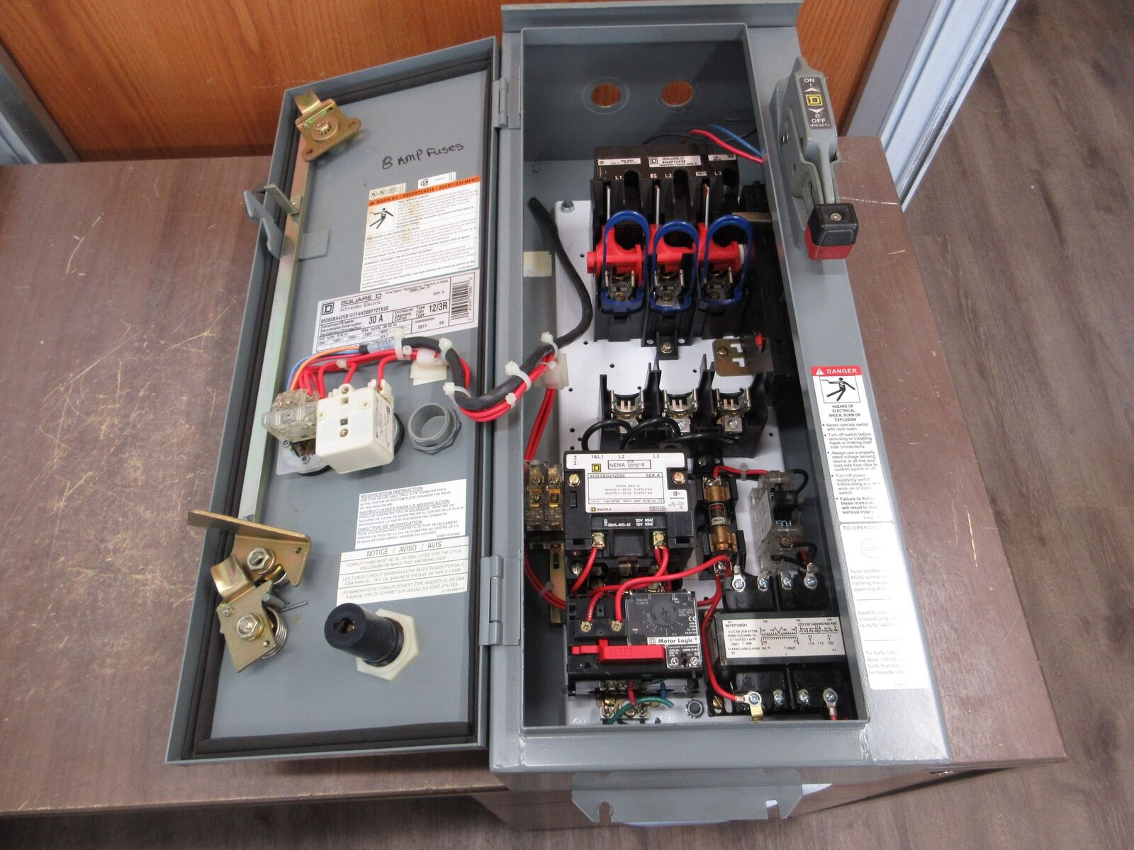 Square D Type 12/3R Fusible Size 0 Combination 30A 120V Coil 3Ph 60Hz *No Fuses*