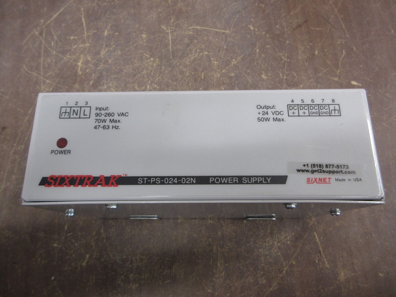 Sixnet Sixtrack Power Supply ST-PS-024-02N Output: +24 VDC 50W Max Used
