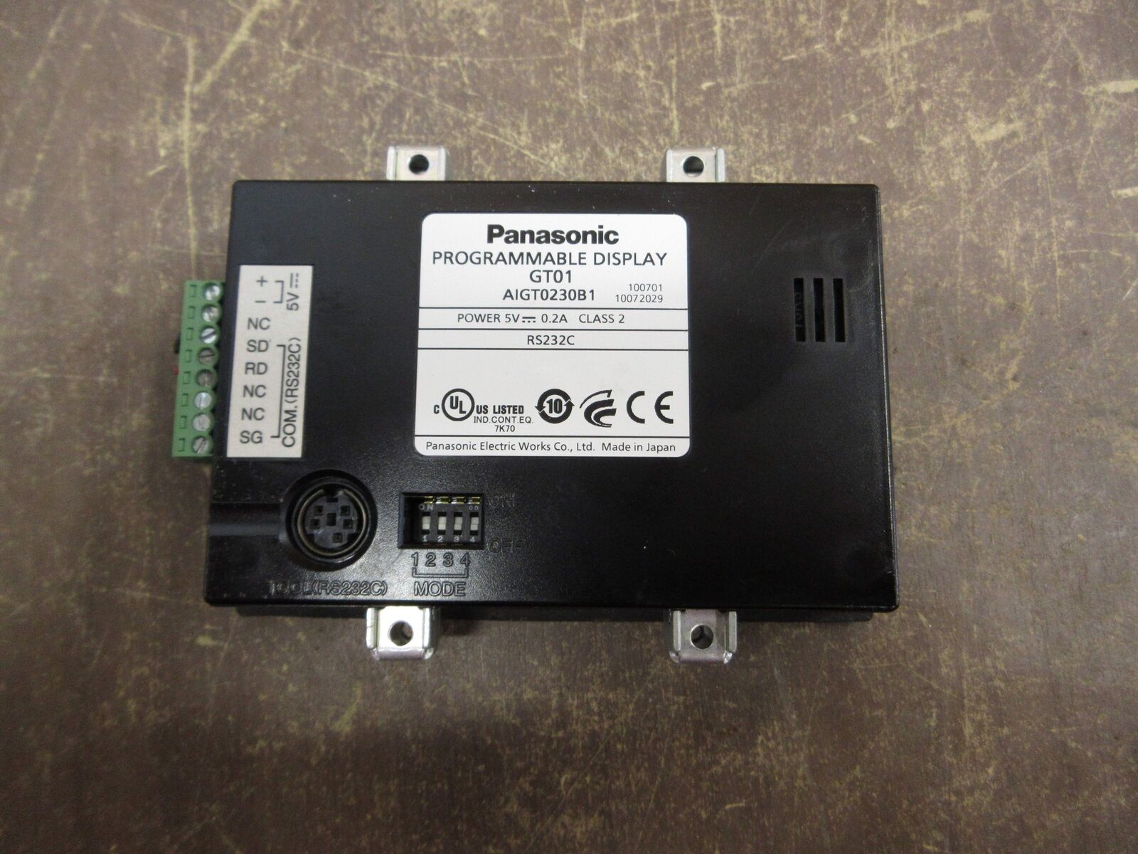 Panasonic GT01 Programmable Display AIGT0230B1 5VDC 0.2A Used