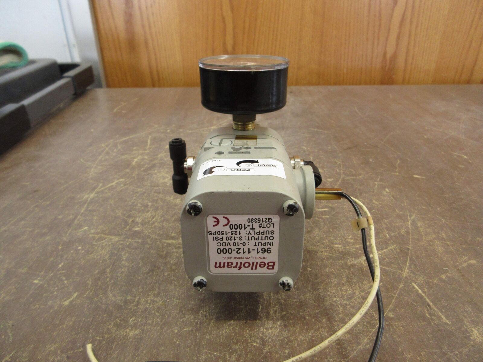 Bellofram E/P Pressure Transducer 961-112-000 Input: 0-10VDC Used