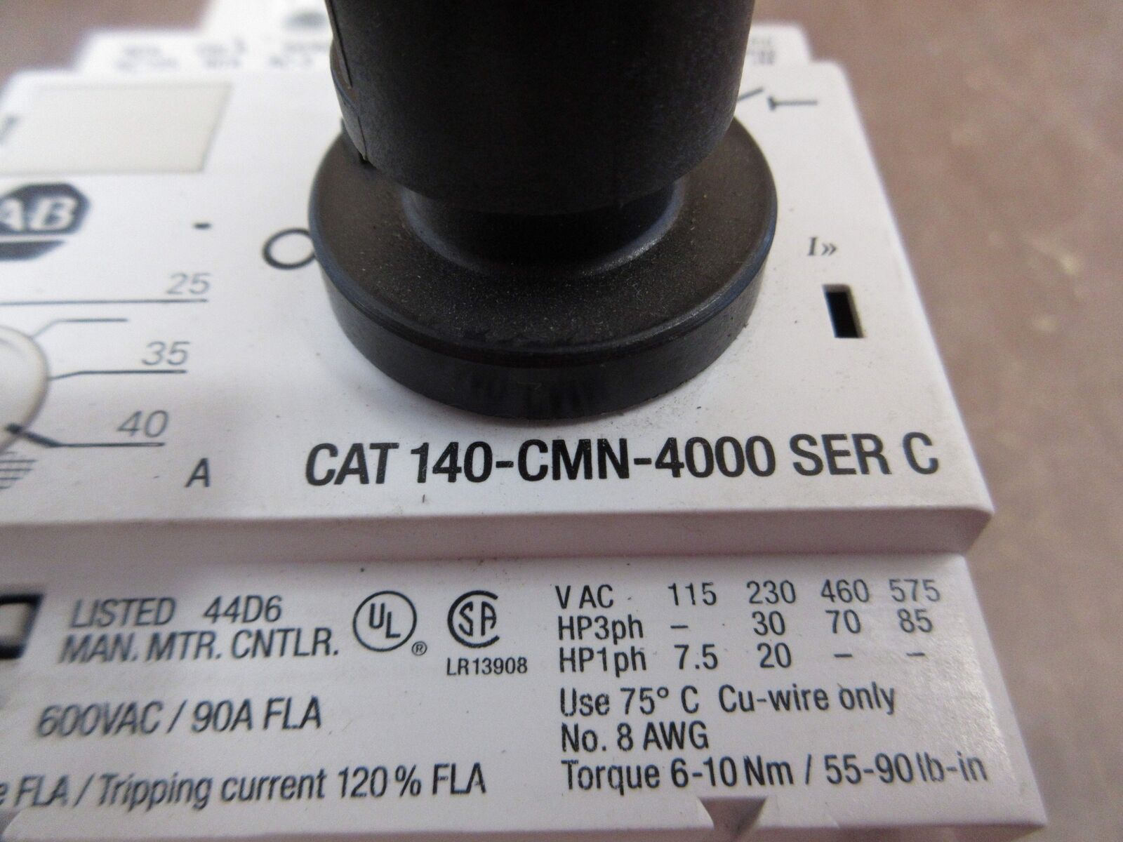 Allen-Bradley Motor Protector 140-CMN-4000 Ser. C Trip: 25-40A Used